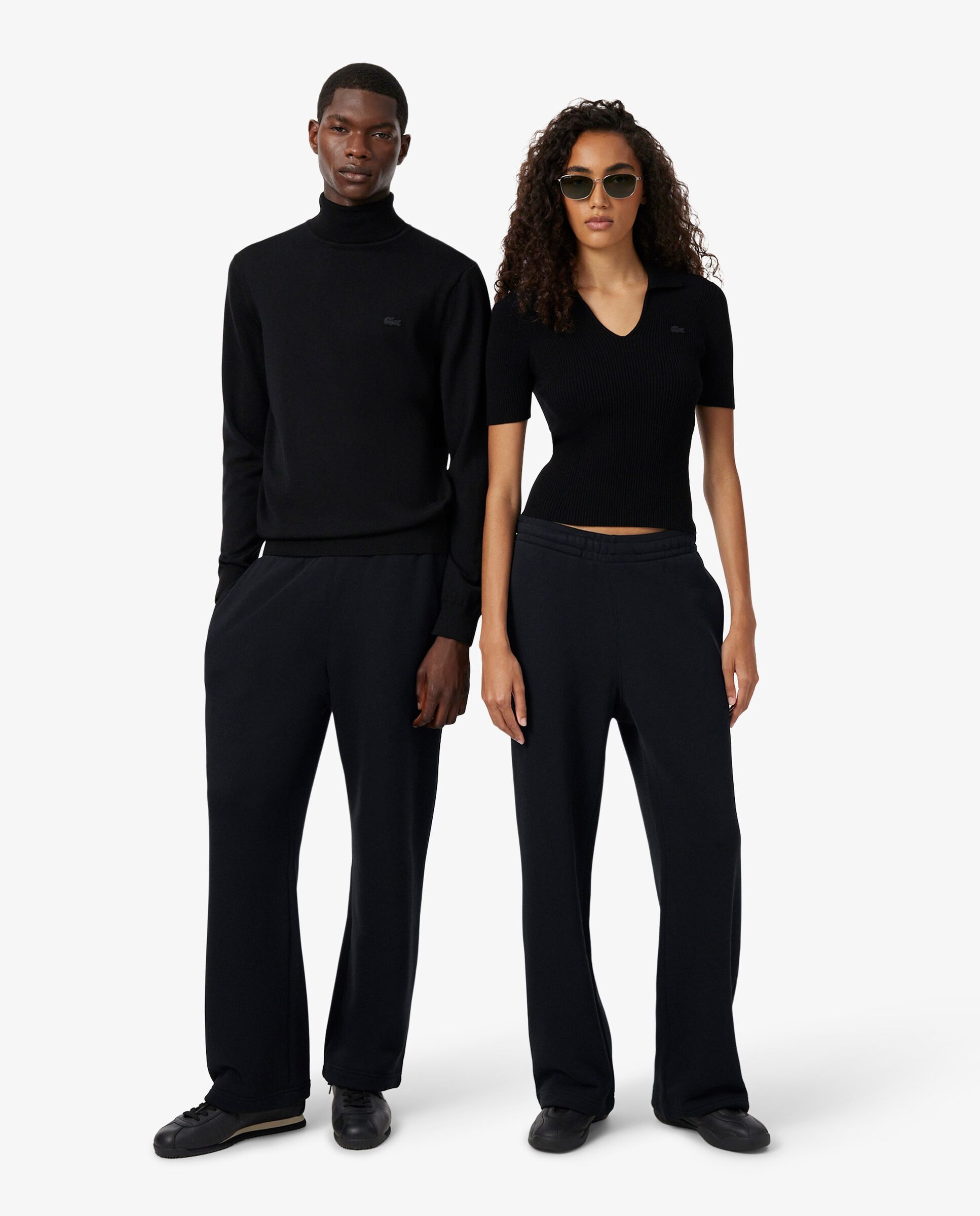 Pantalón unisex de chándal unisex de felpa de corte amplio en marrón - Lacoste - Negro Negro-1
