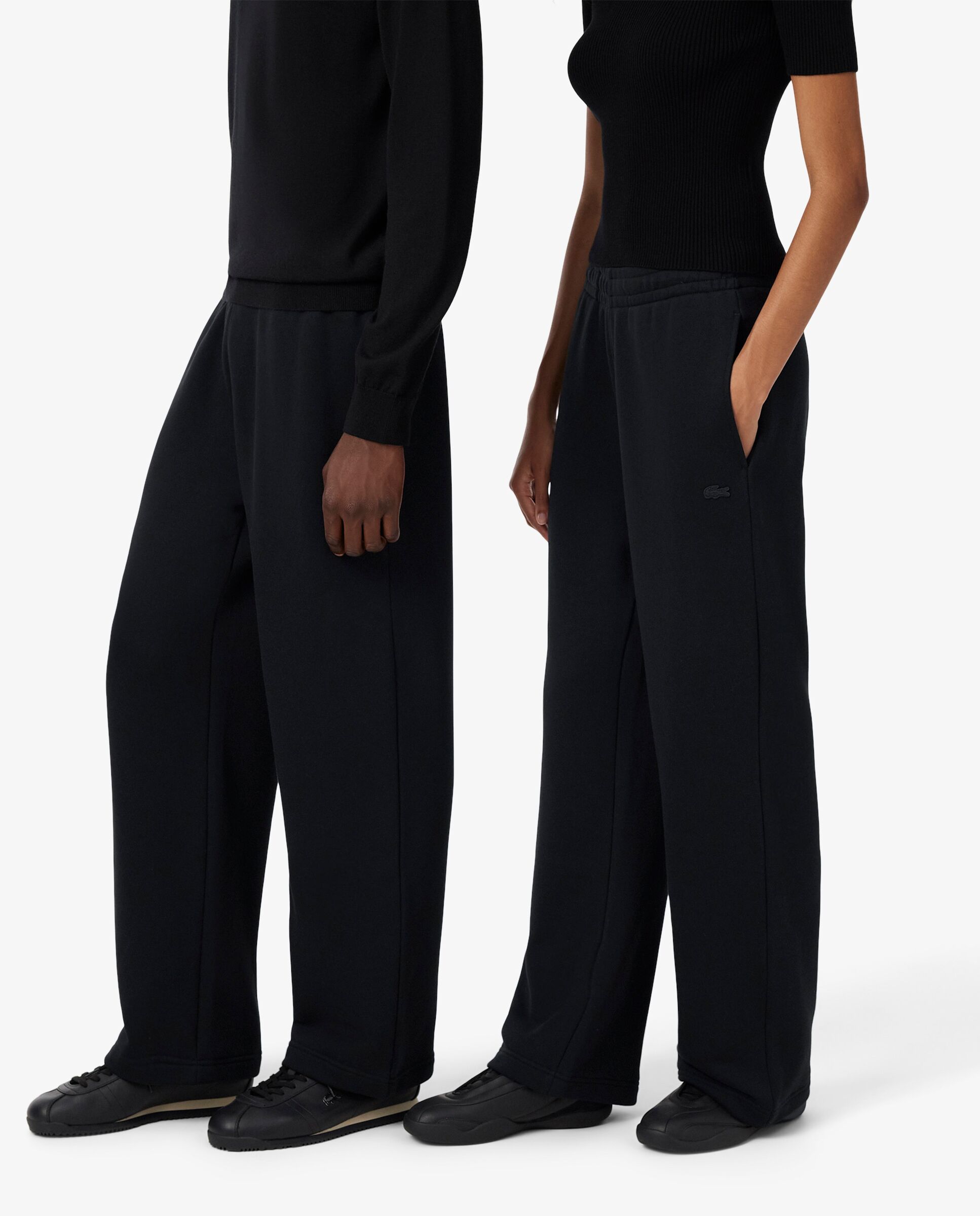 Pantalón unisex de chándal unisex de felpa de corte amplio en marrón - Lacoste - Negro Negro-3