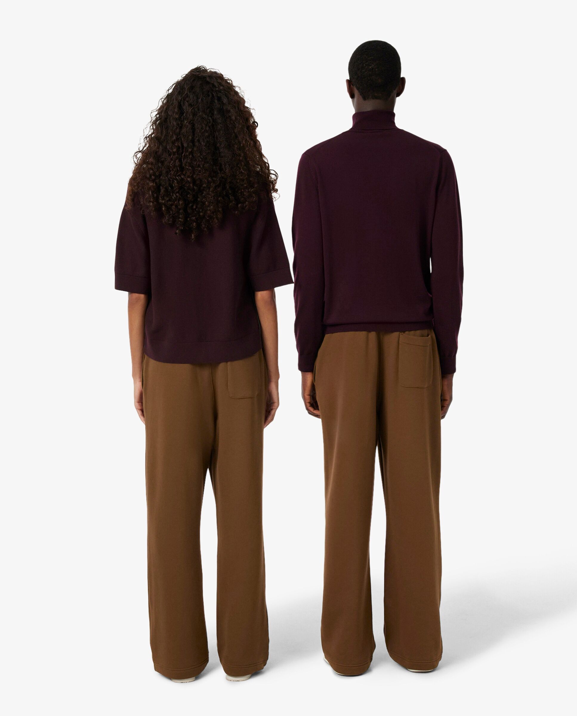 Pantalón unisex de chándal unisex de felpa de corte amplio en - Lacoste - Marrón Marrón-2