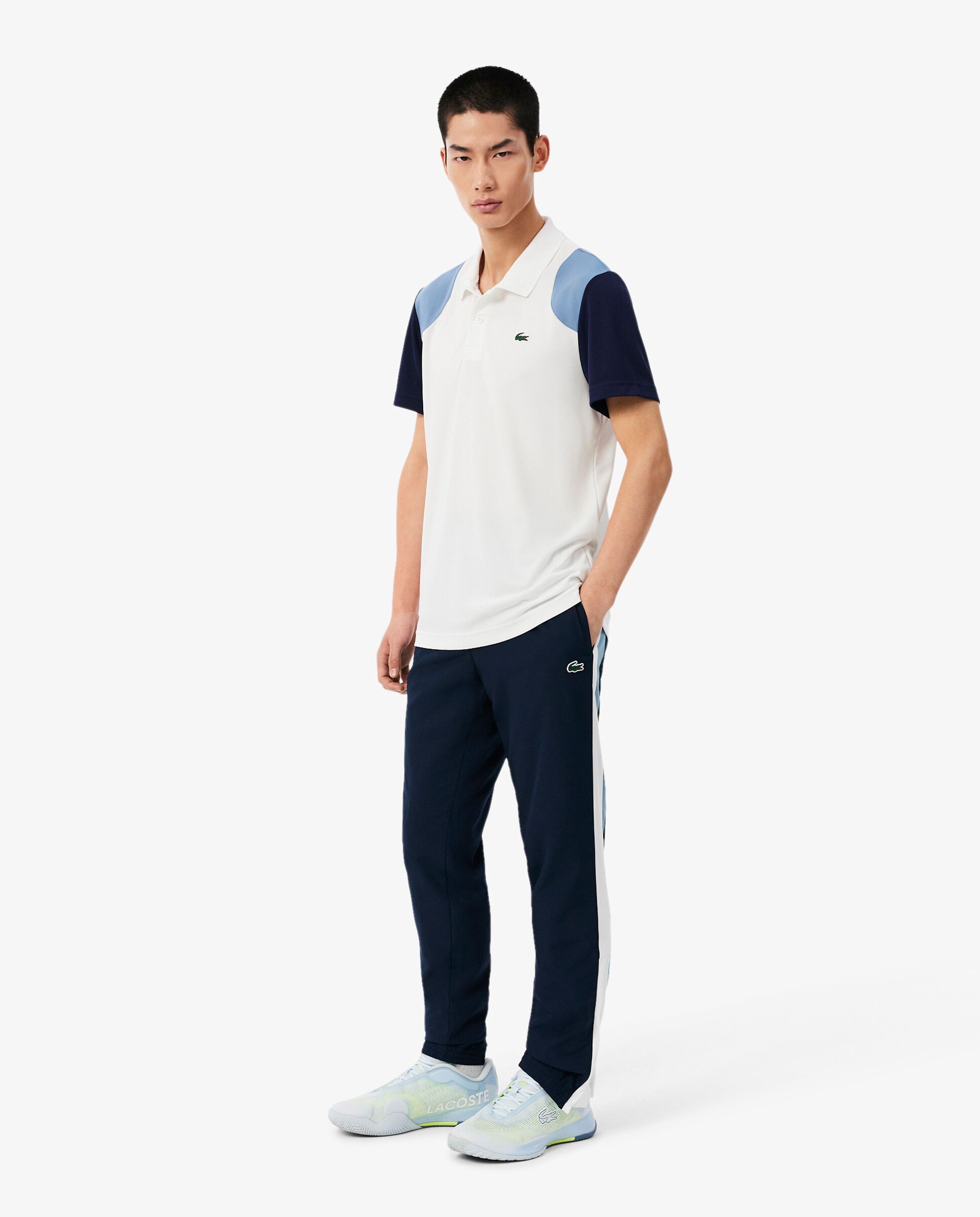 Pantalón de hombre de chándal de hombre deportivo con bloques de color en gris - Lacoste - Azul Azul-1