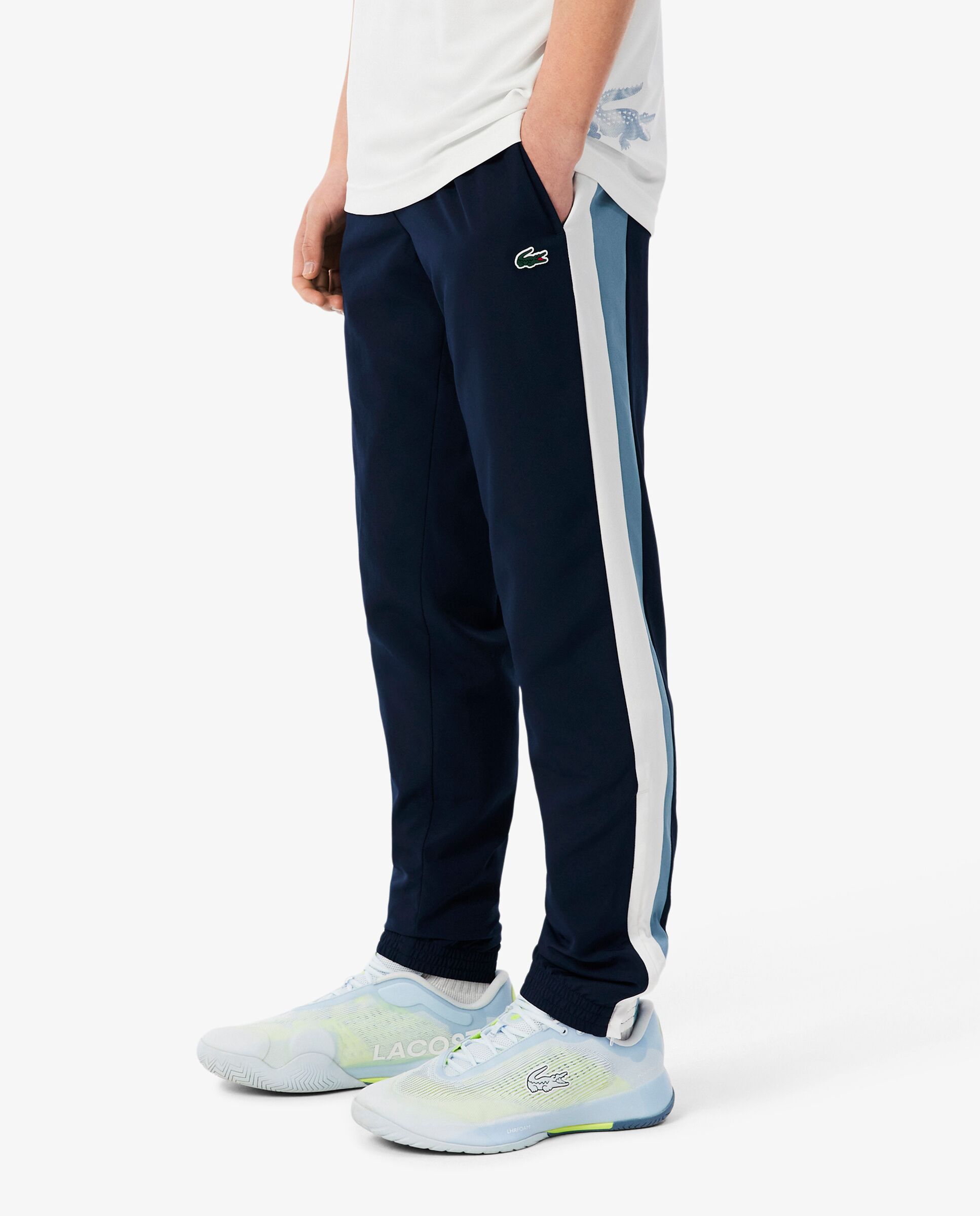 Pantalón de hombre de chándal de hombre deportivo con bloques de color en gris - Lacoste - Azul Azul-3