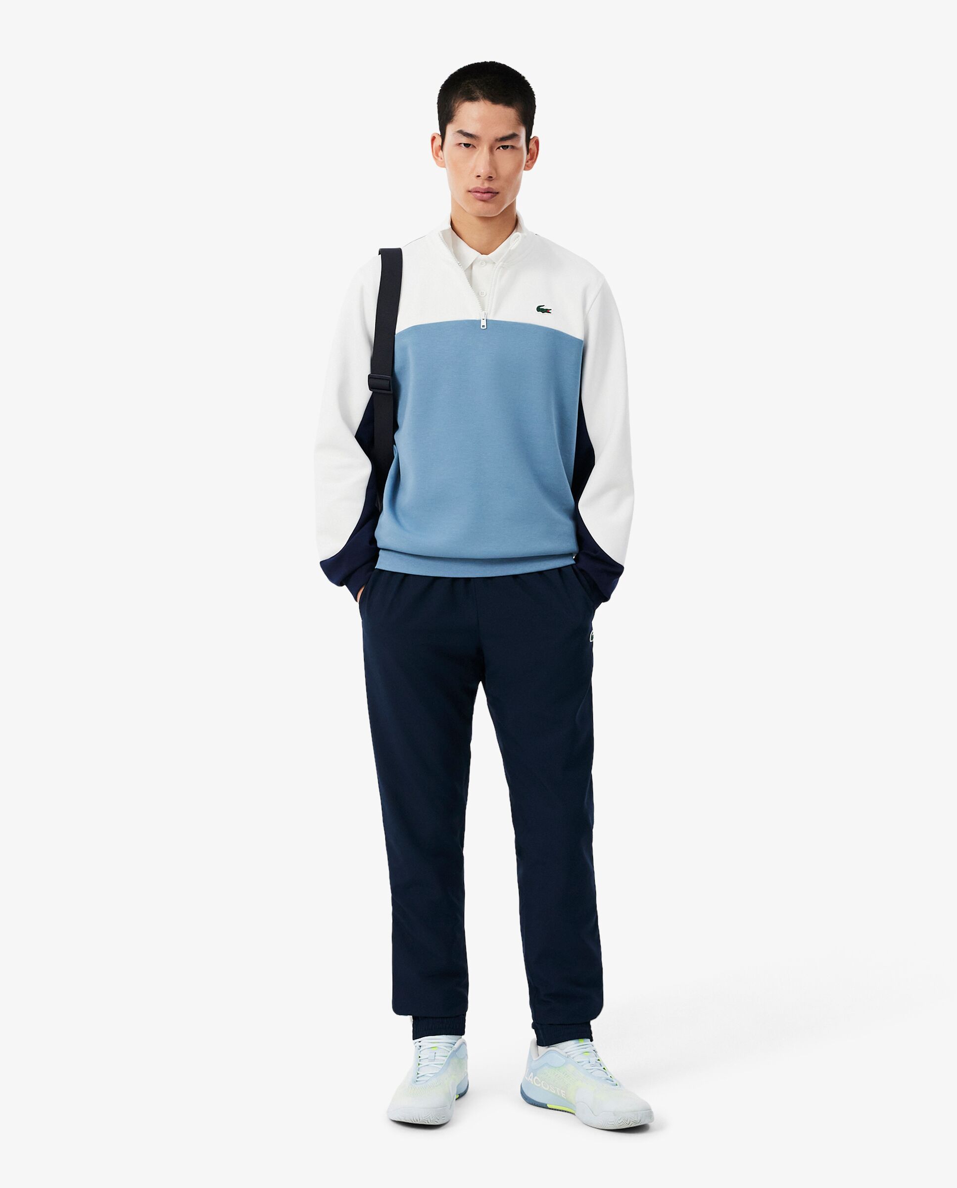 Pantalón de hombre de chándal de hombre deportivo con bloques de color en gris - Lacoste - Azul Azul-4