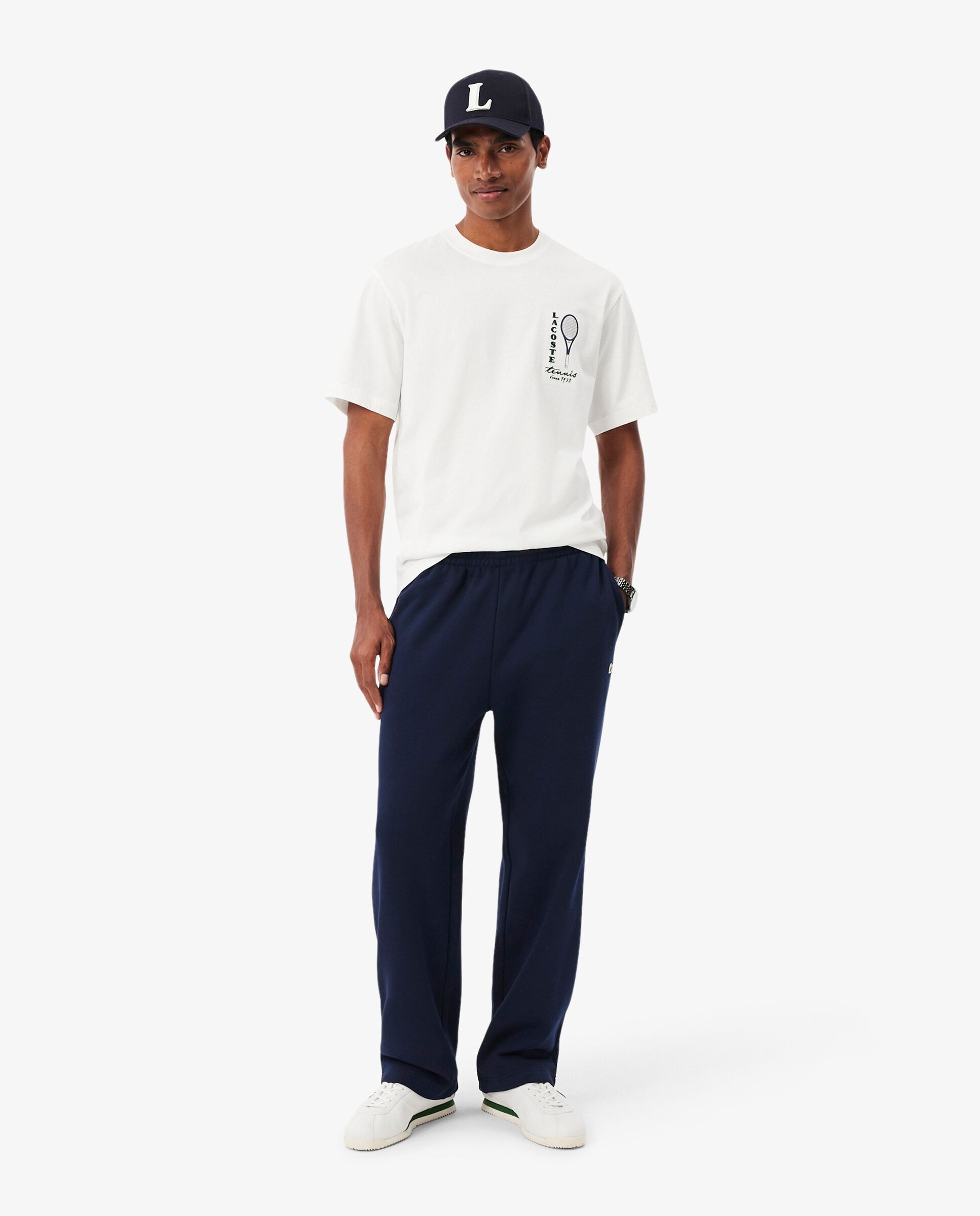 Imagen 1 de Pantalón de hombre de chándal de hombre de felpa de corte holgado en negro - Lacoste - Azul marino Azul marino