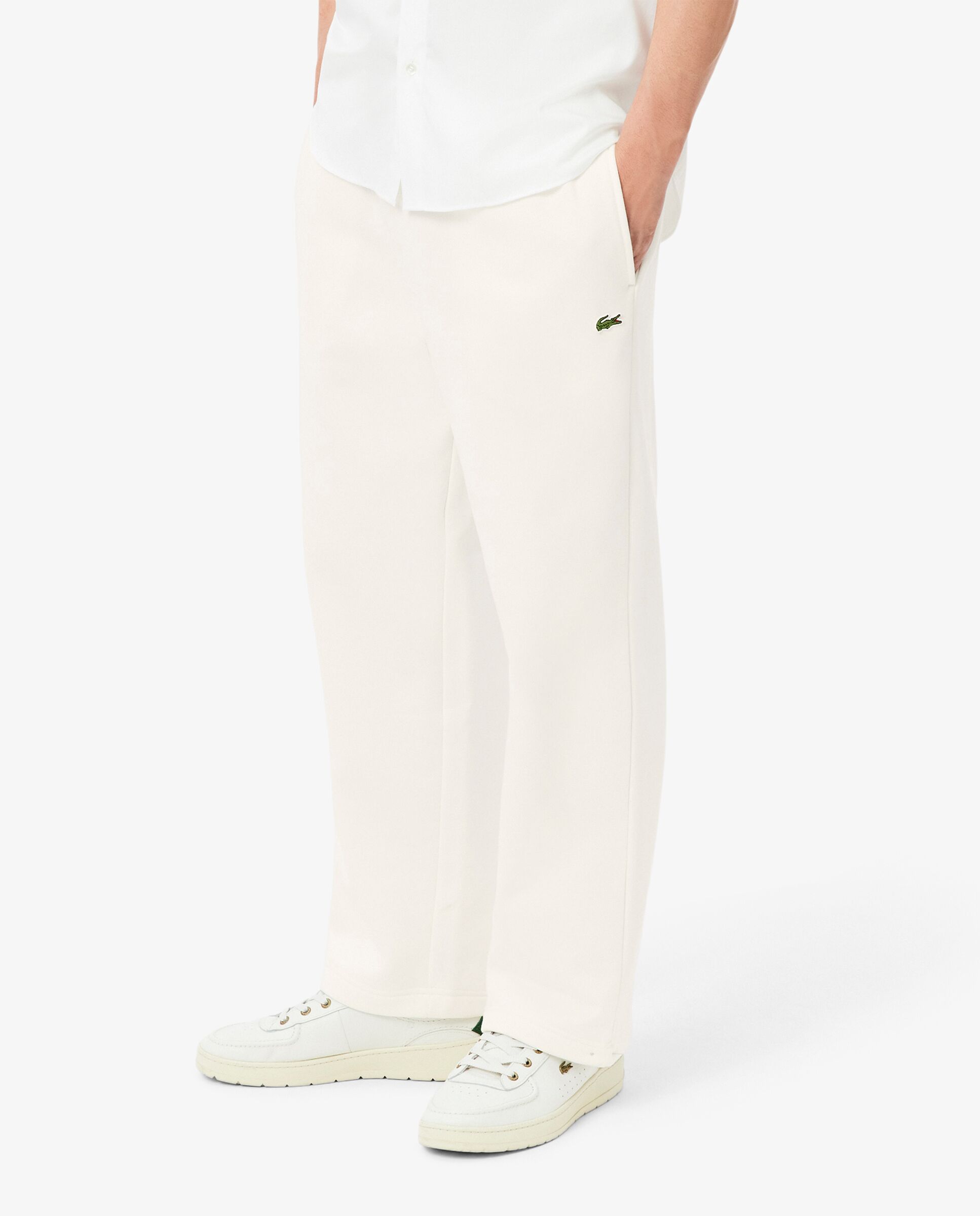 Imagen 3 de Pantalón de hombre de chándal de hombre de felpa de corte holgado en negro - Lacoste - Blanco Blanco