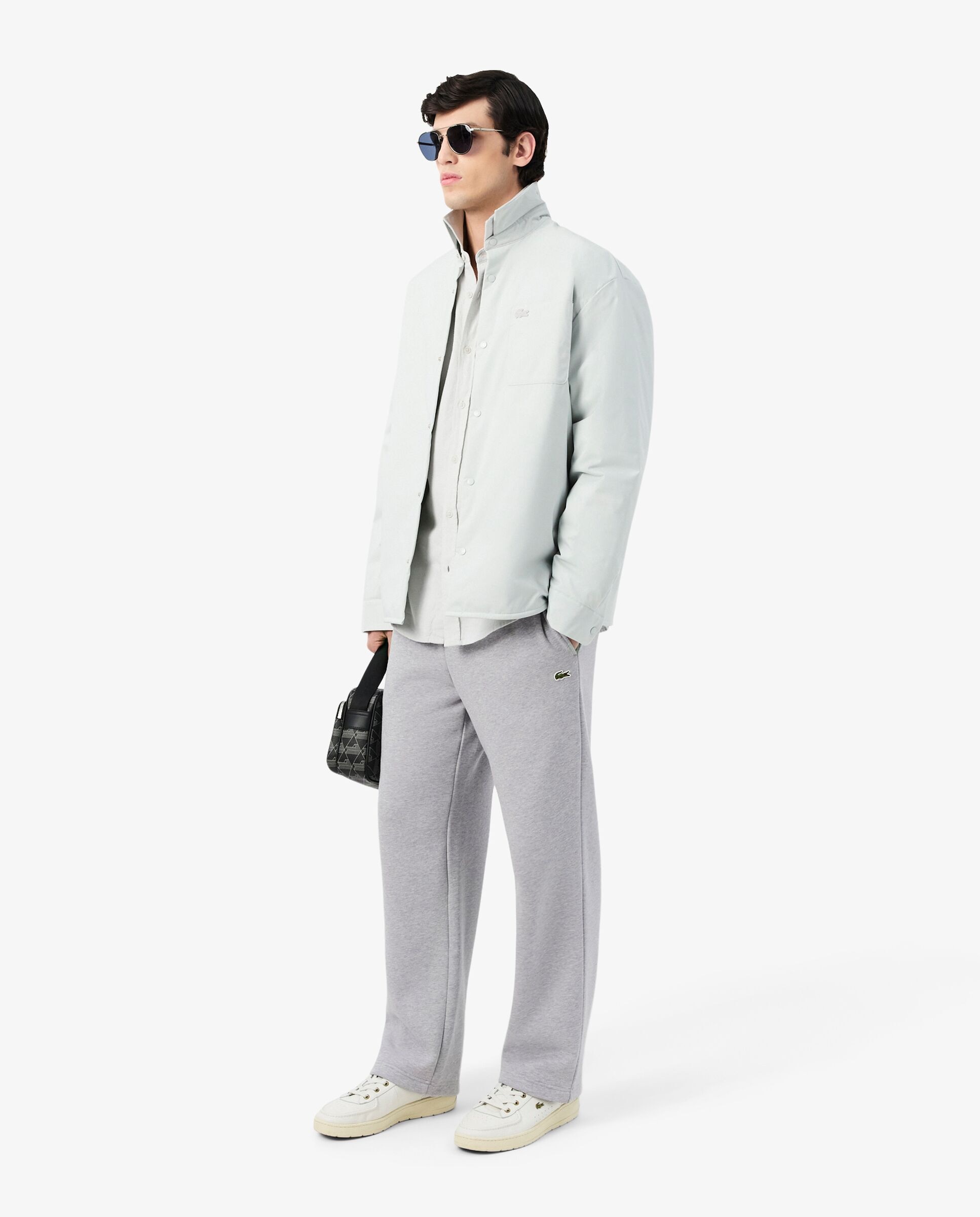 Imagen 4 de Pantalón de hombre de chándal de hombre de felpa de corte holgado en negro - Lacoste - Gris oscuro Gris oscuro