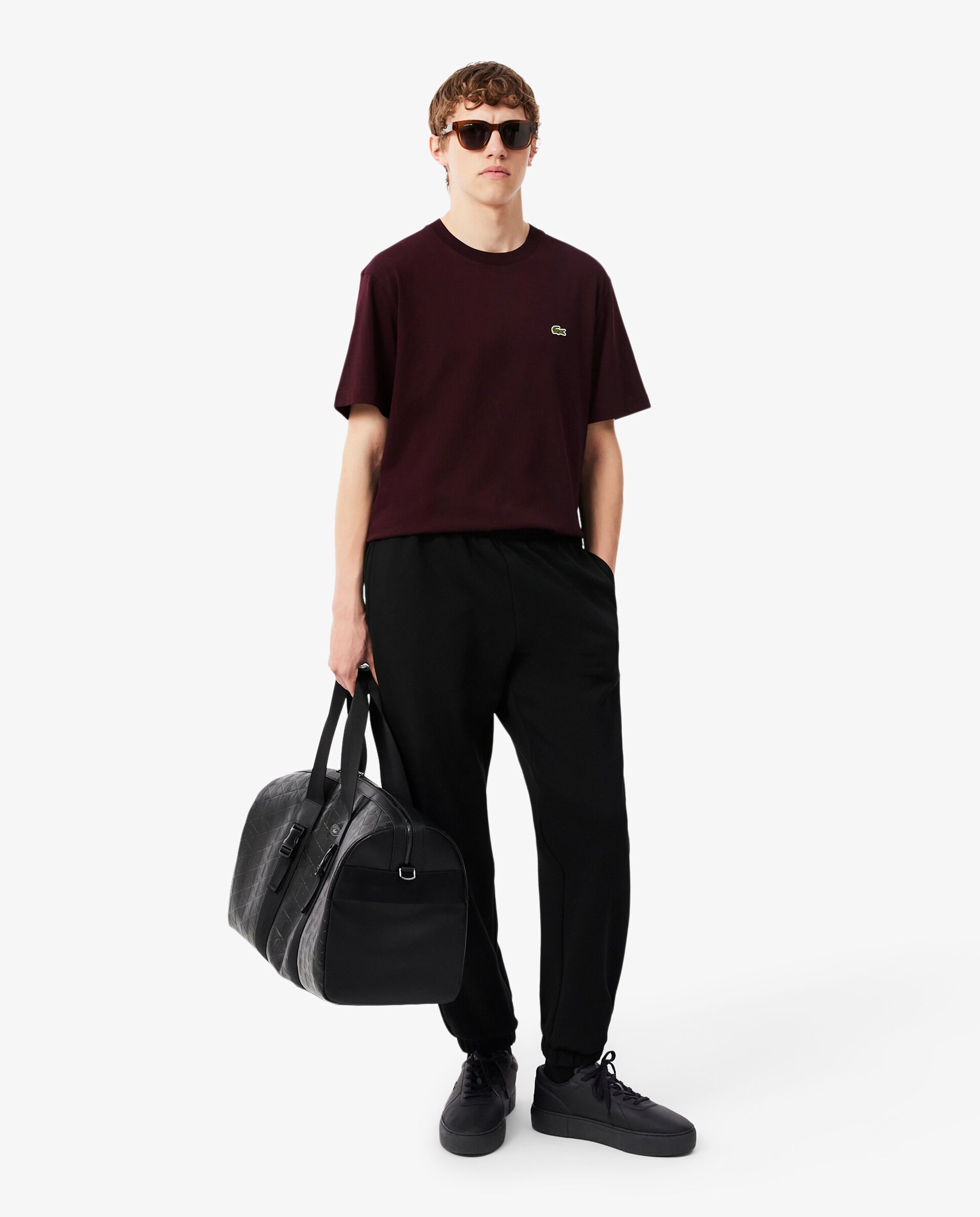 Camiseta de hombre de algodón de manga corta - Lacoste - Marrón Marrón-4
