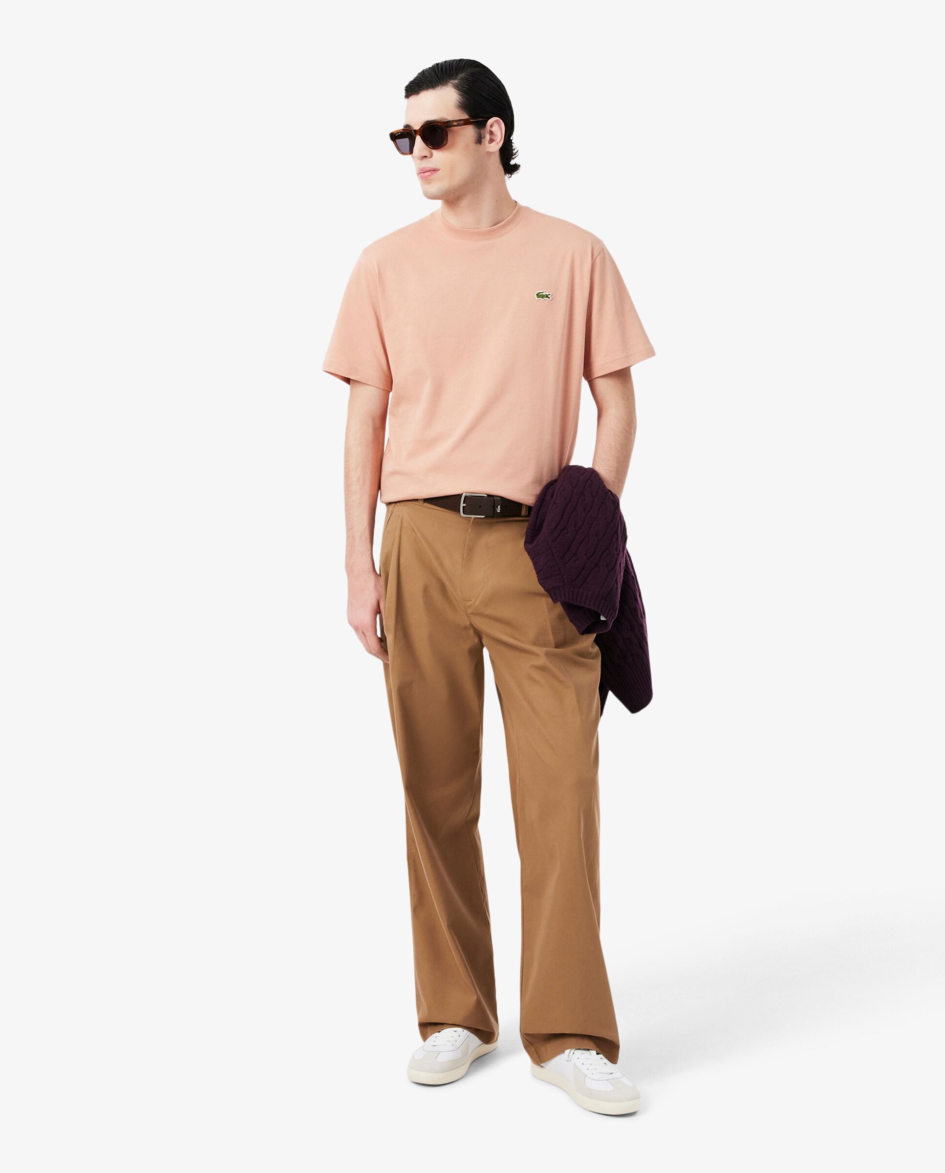 Camiseta de hombre de algodón de manga corta - Lacoste - Rosa Rosa-4
