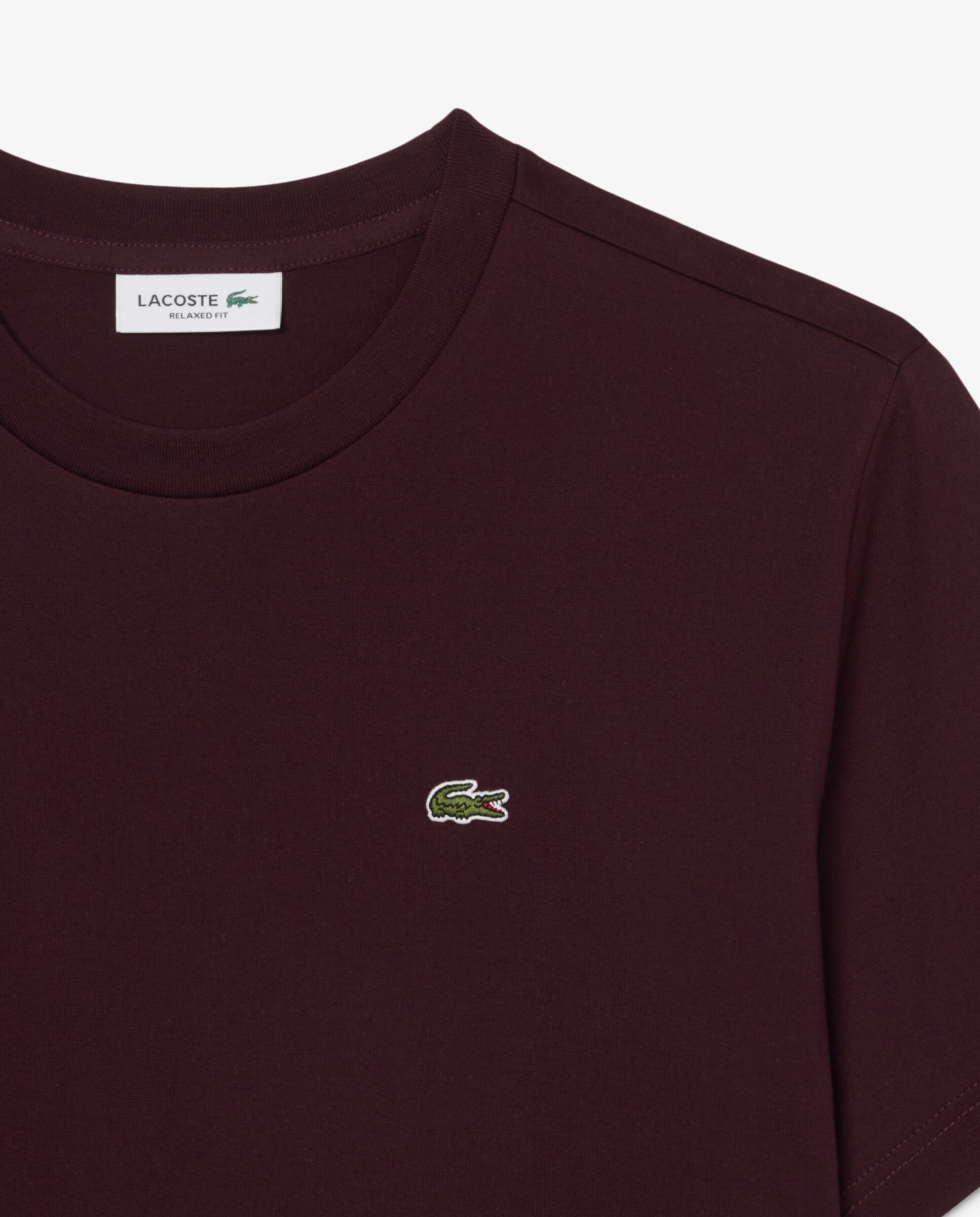 Camiseta de mujer de corte holgado de algodón suave de manga corta - Lacoste - Marrón Marrón-5
