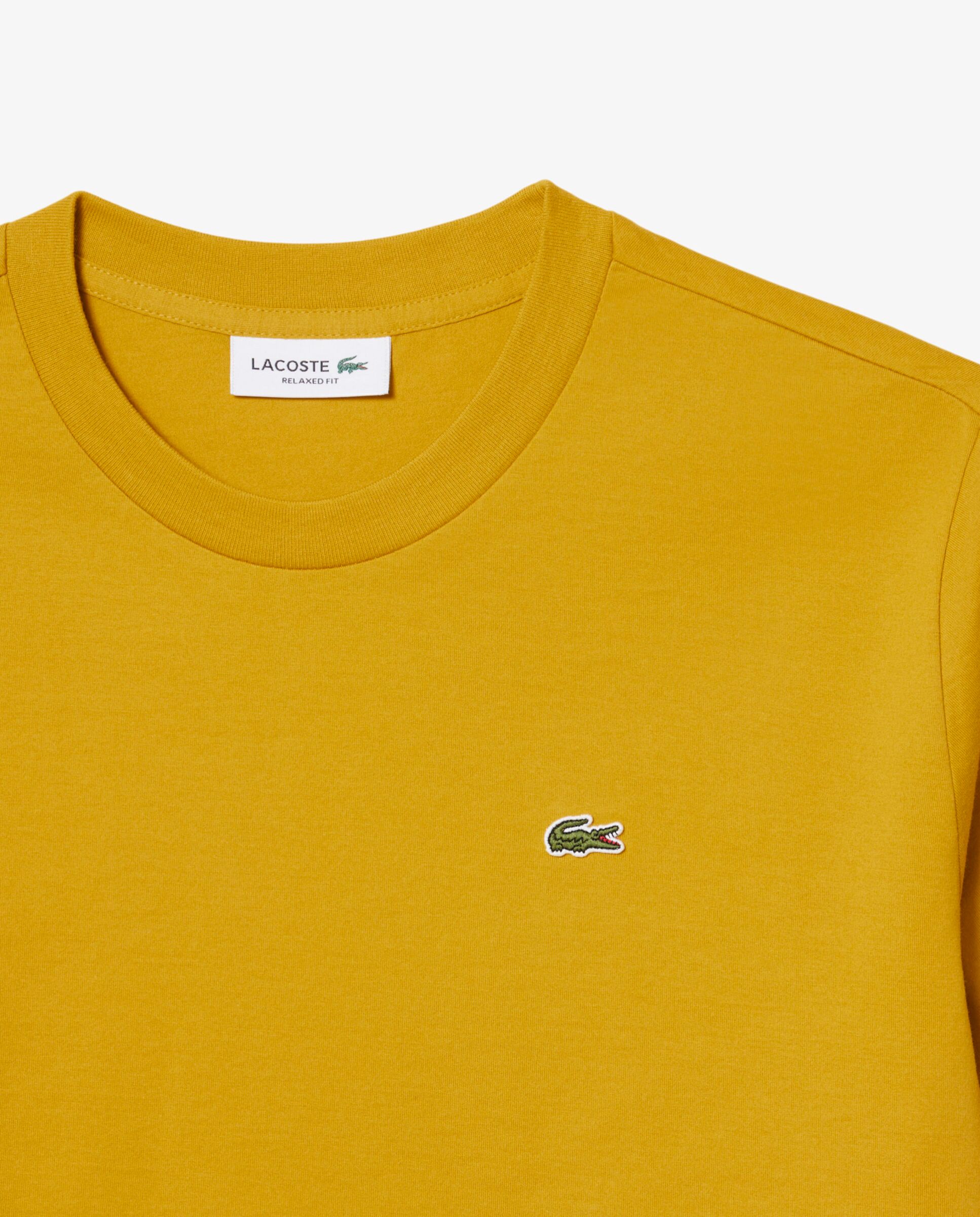 Camiseta de mujer de corte holgado de algodón suave de manga corta - Lacoste - Amarillo Amarillo-5