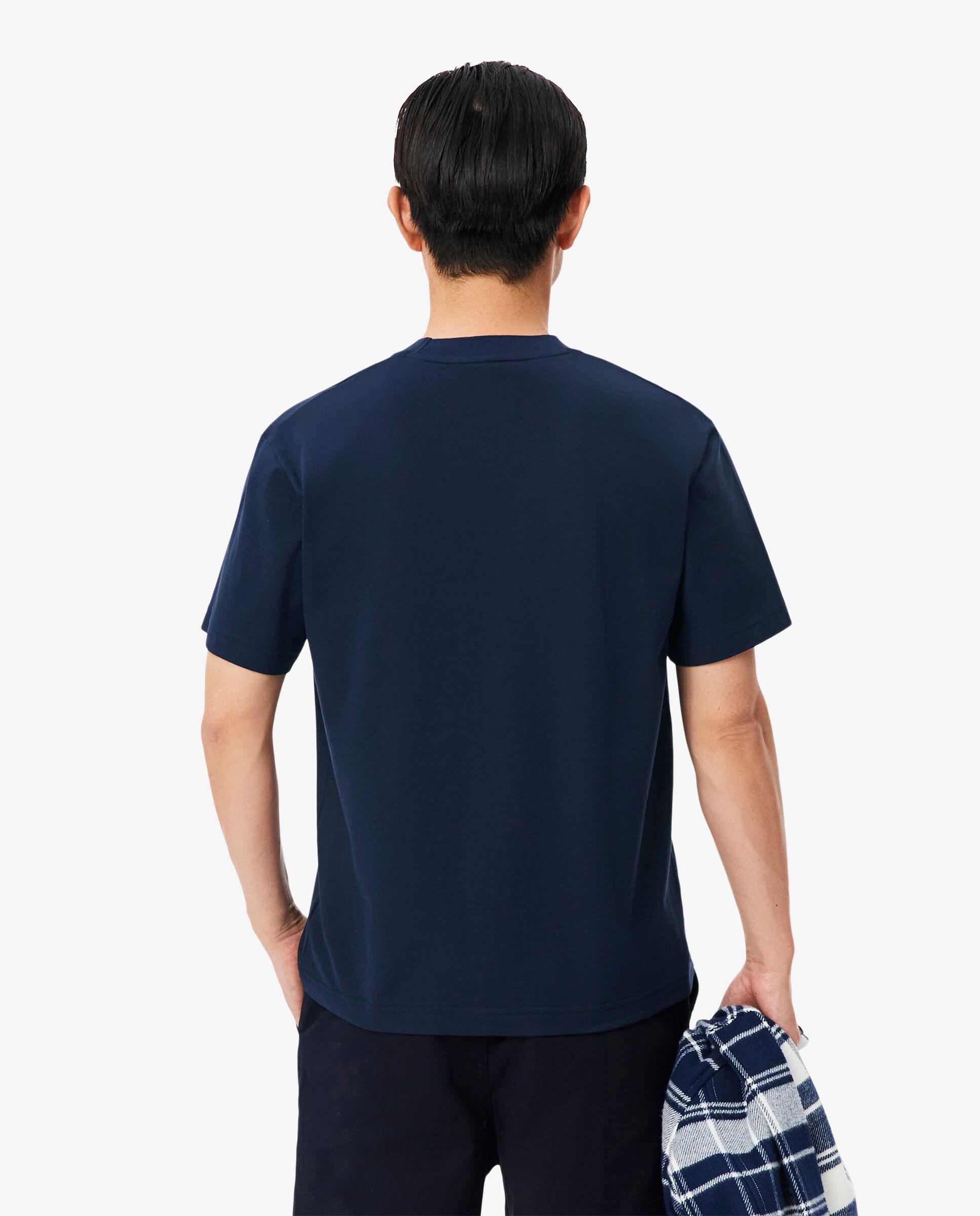Camiseta de hombre de piqué de algodón pima en azul de manga corta - Lacoste - Azul marino Azul marino-2