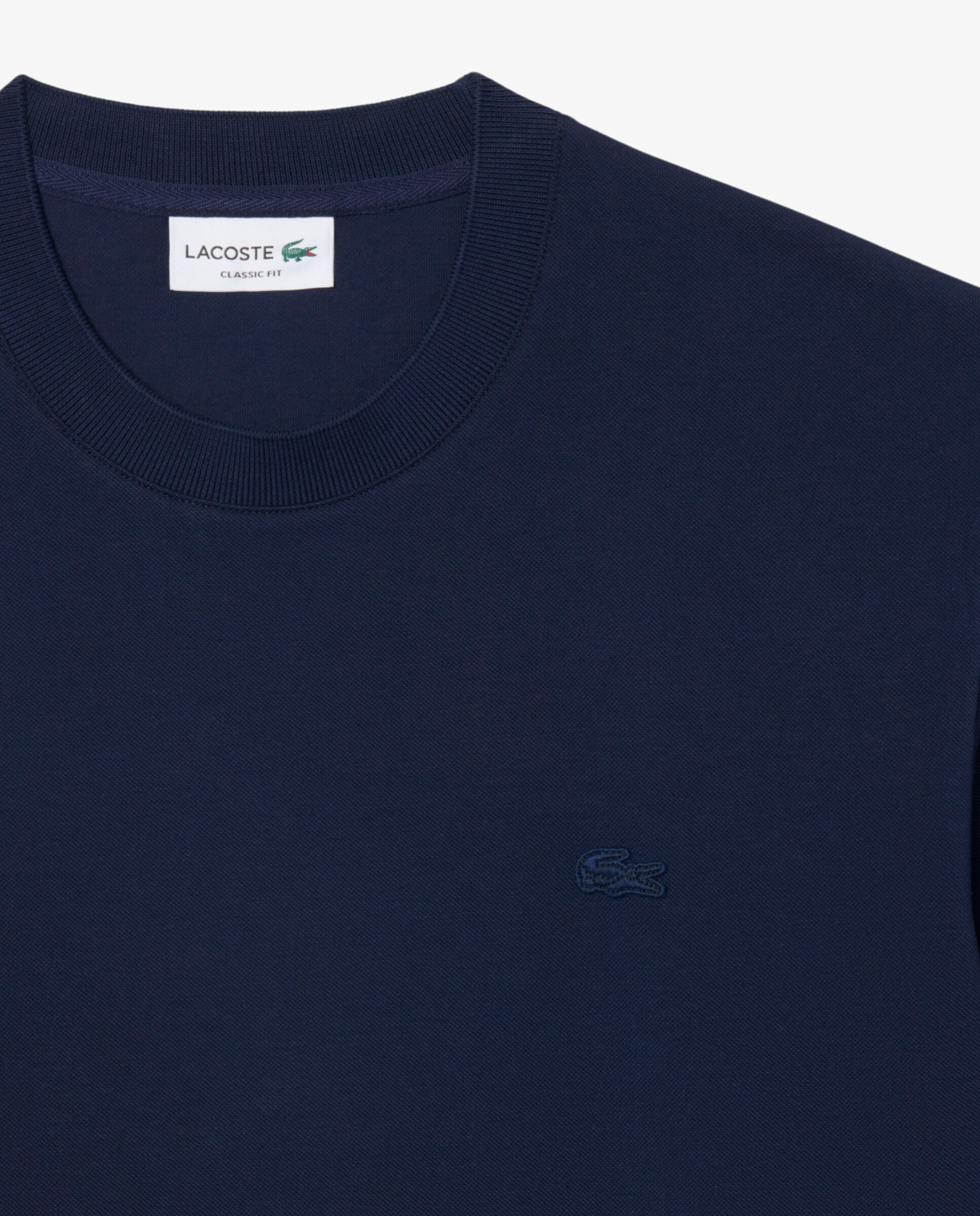 Camiseta de hombre de piqué de algodón pima en azul de manga corta - Lacoste - Azul marino Azul marino-5