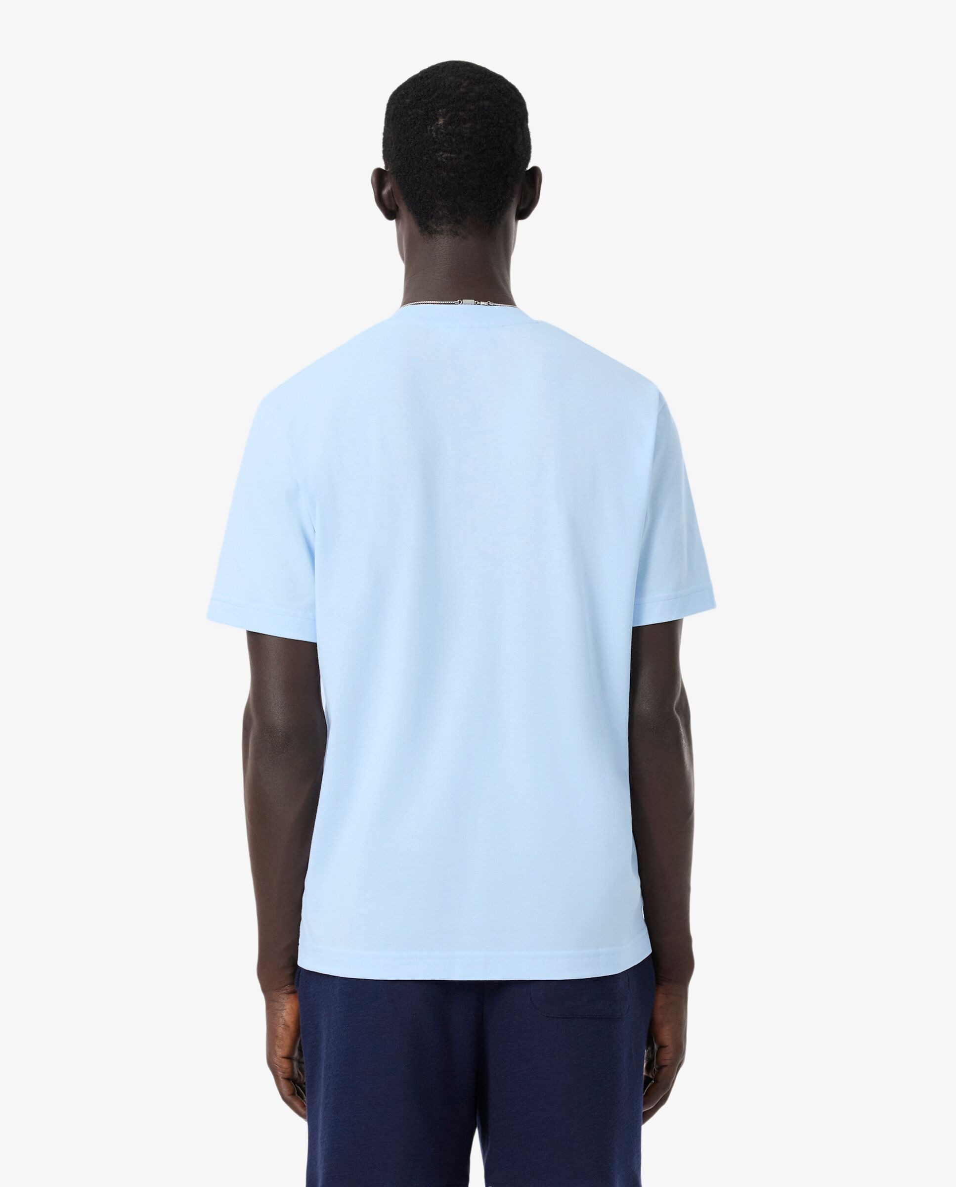 Camiseta de hombre de piqué de algodón pima en azul de manga corta - Lacoste - Azul claro Azul claro-2