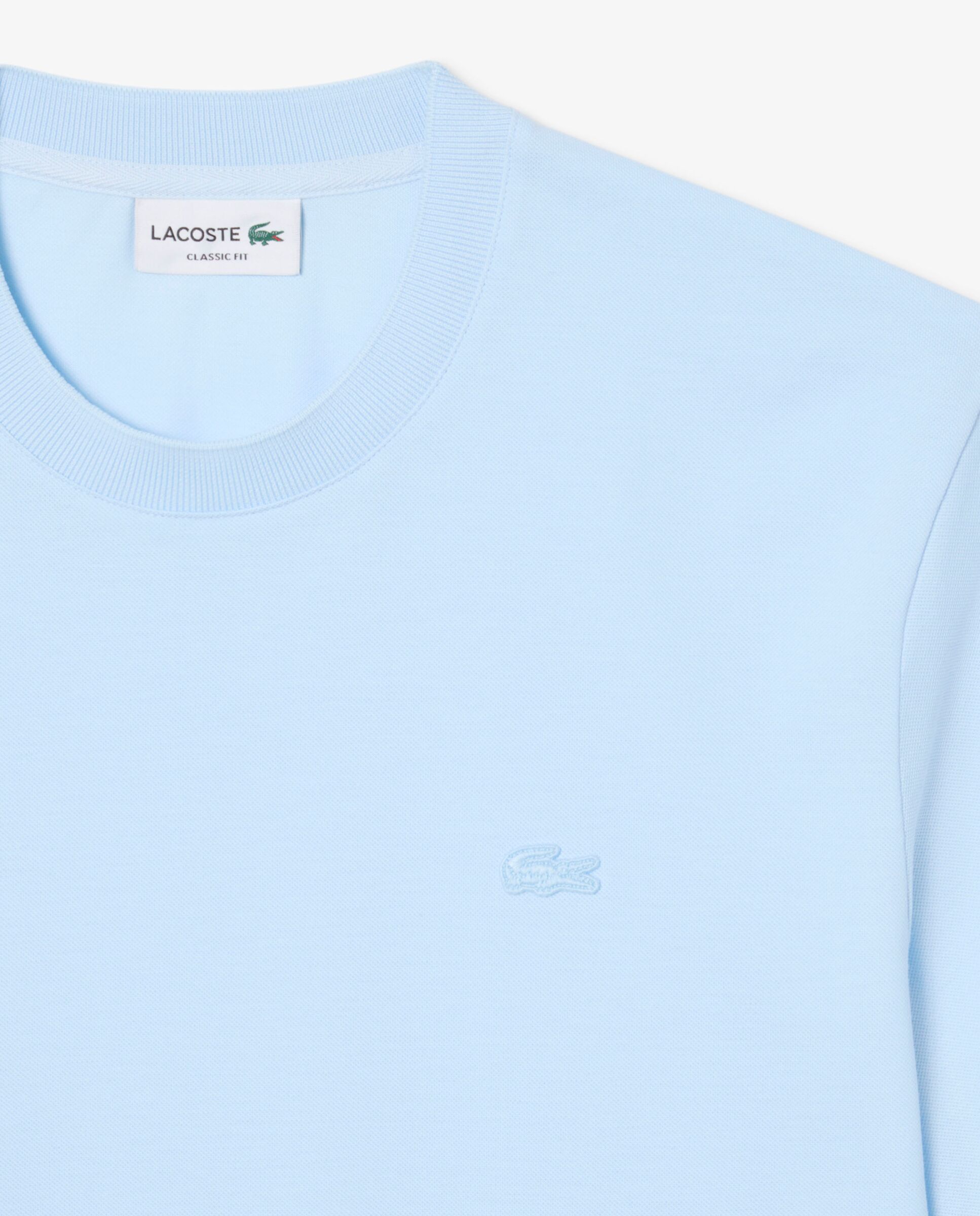 Camiseta de hombre de piqué de algodón pima en azul de manga corta - Lacoste - Azul claro Azul claro-5
