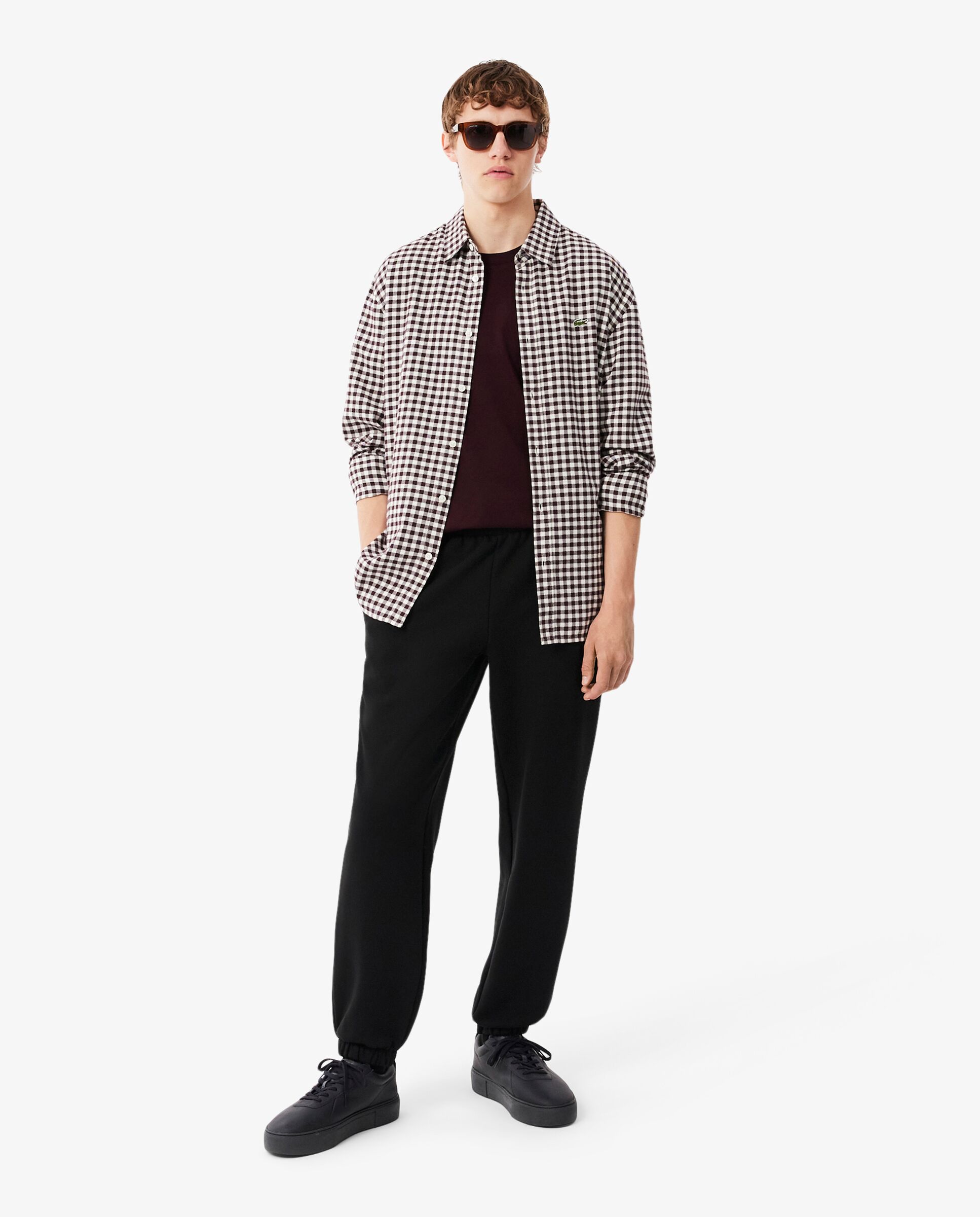 Imagen 1 de Pantalón de hombre de chándal de hombre de felpa de corte regular en blanco - Lacoste - Negro Negro