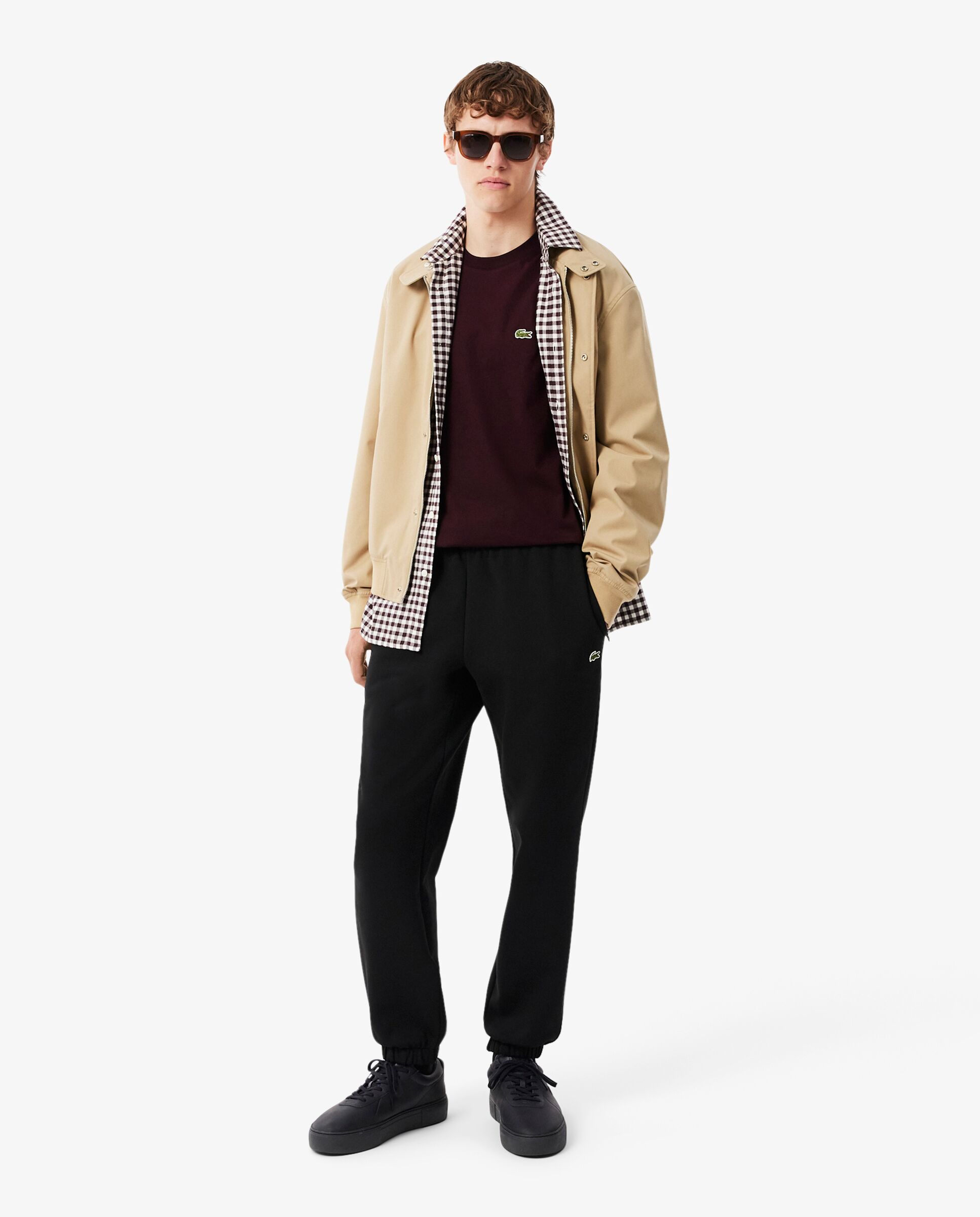 Imagen 4 de Pantalón de hombre de chándal de hombre de felpa de corte regular en blanco - Lacoste - Negro Negro