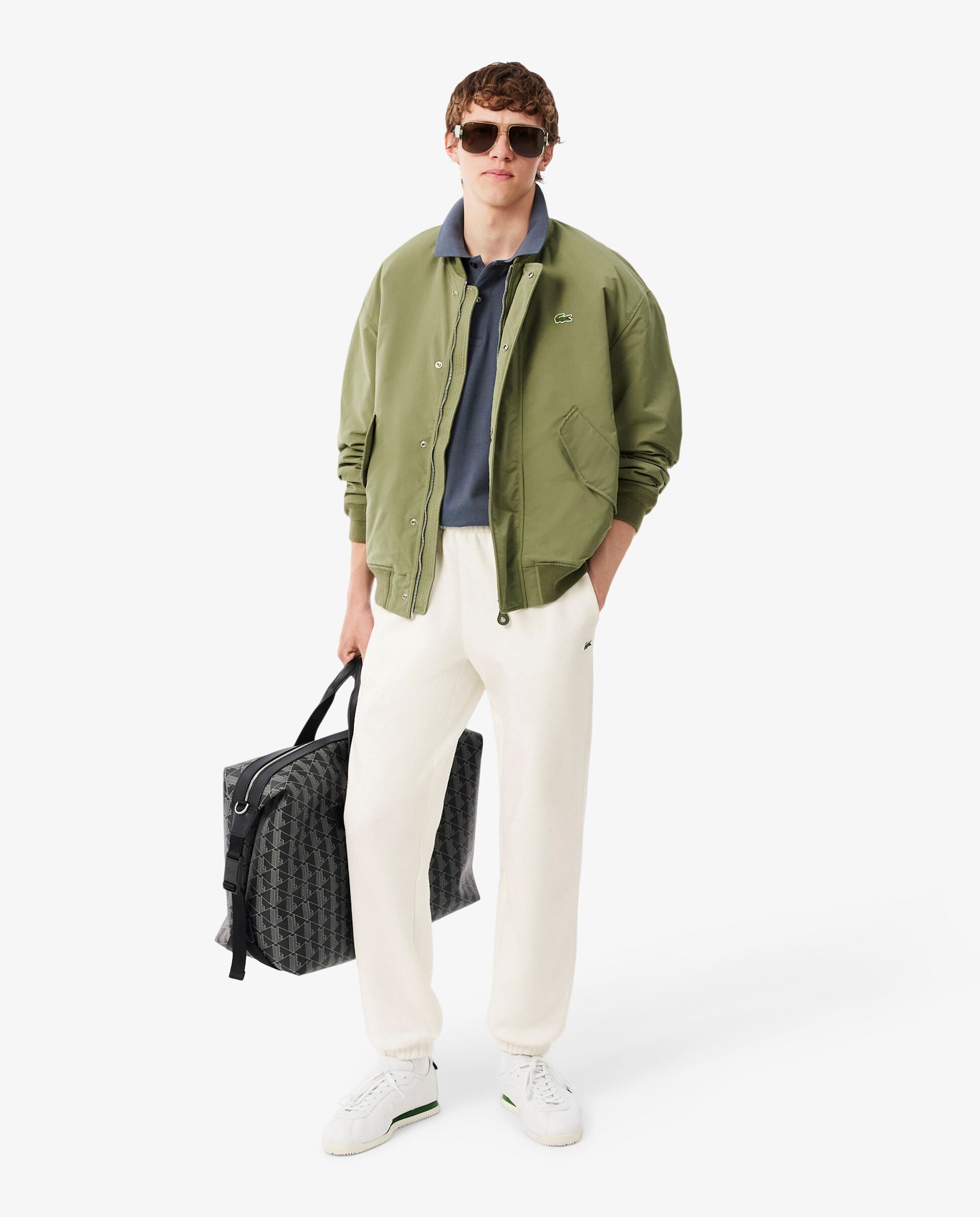 Imagen 4 de Pantalón de hombre de chándal de hombre de felpa de corte regular en - Lacoste - Blanco Blanco