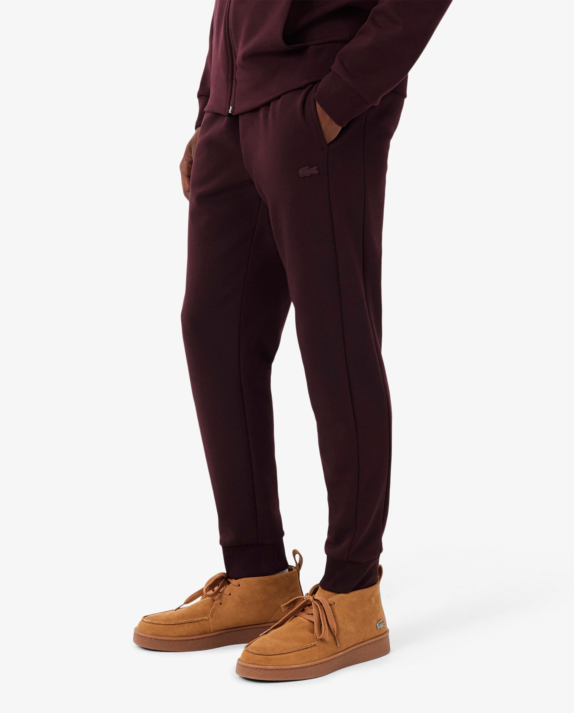 Imagen 3 de Pantalón de hombre de chánda ajustado de punto jersey - Lacoste - Marrón Marrón