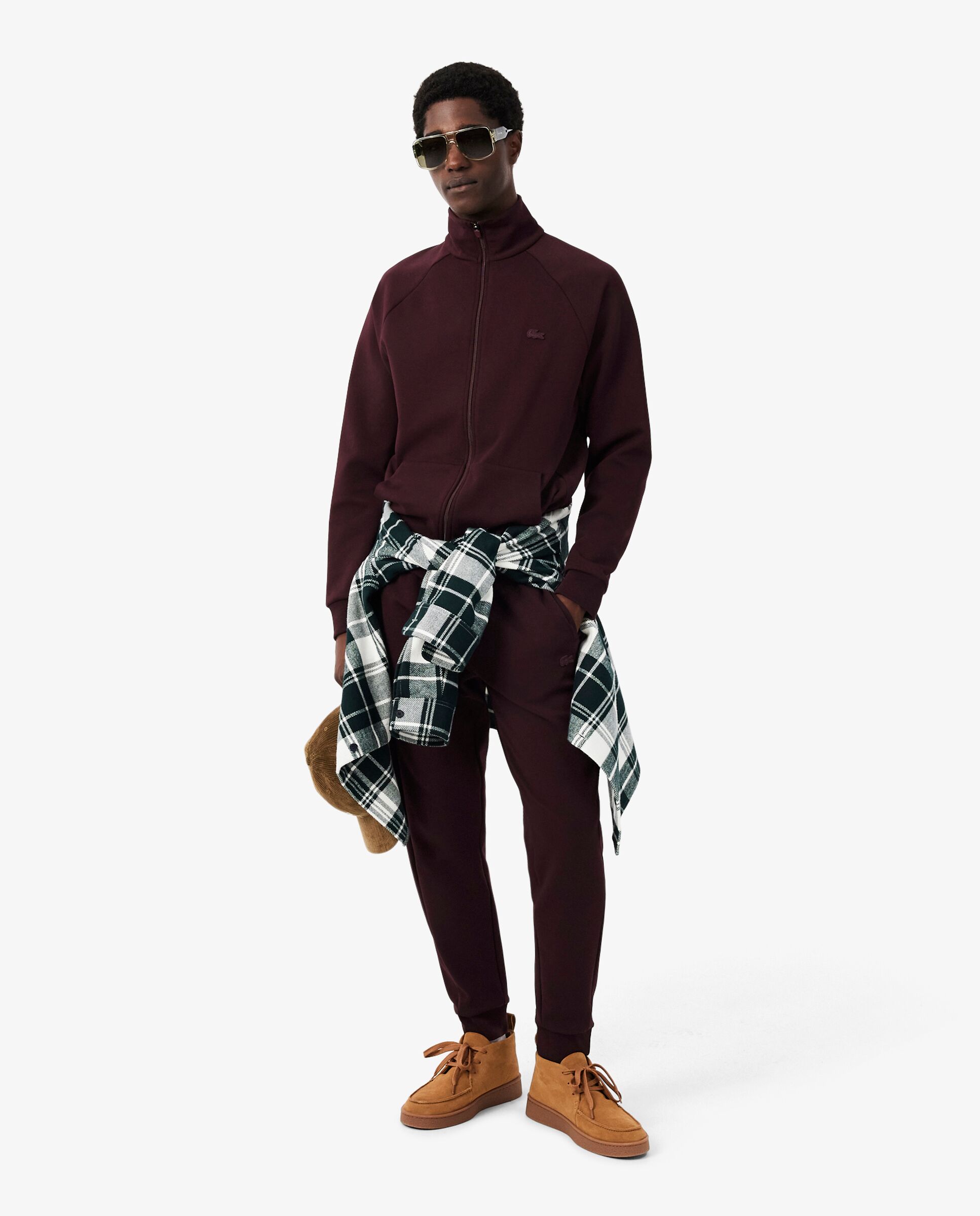 Imagen 4 de Pantalón de hombre de chánda ajustado de punto jersey - Lacoste - Marrón Marrón
