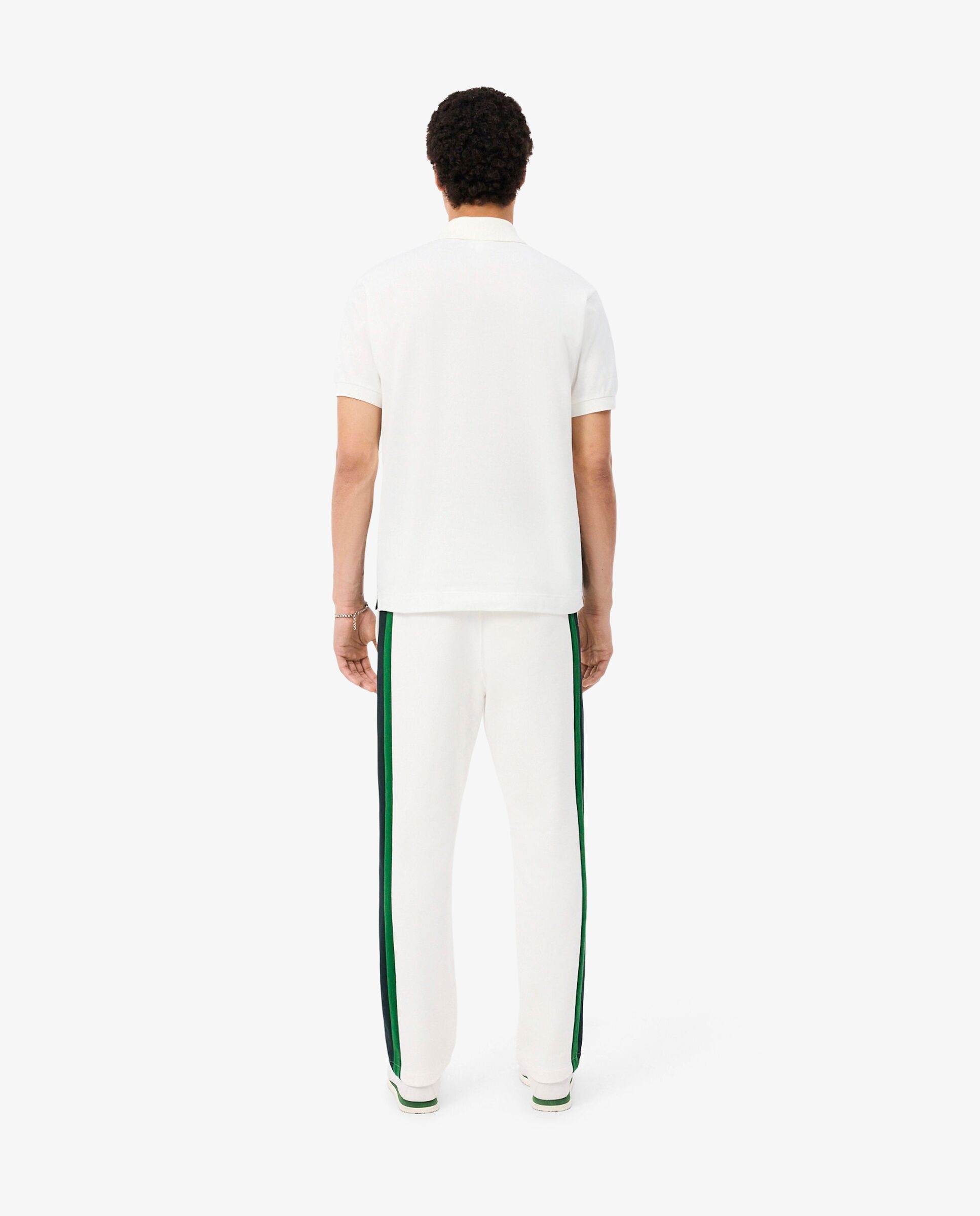Pantalón de hombre de chándal de hombre con bloques de color en - Lacoste - Blanco Verde-2
