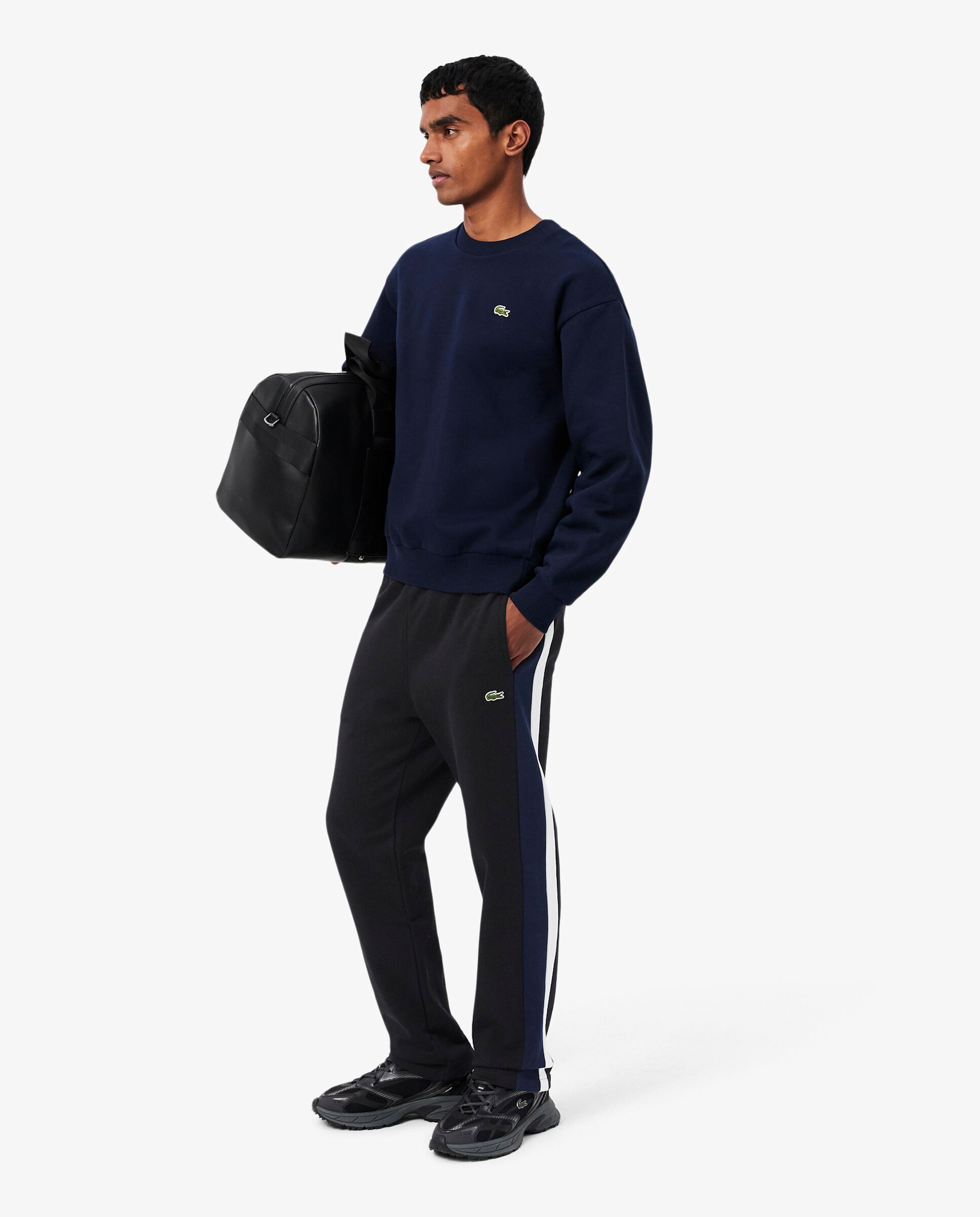 Pantalón de hombre de chándal de hombre con bloques de color en blanco - Lacoste - Negro Negro-1