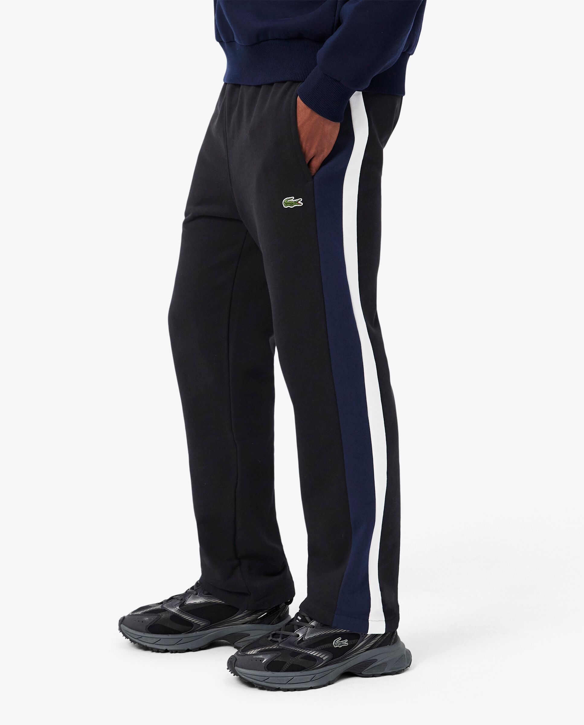 Pantalón de hombre de chándal de hombre con bloques de color en blanco - Lacoste - Negro Negro-3