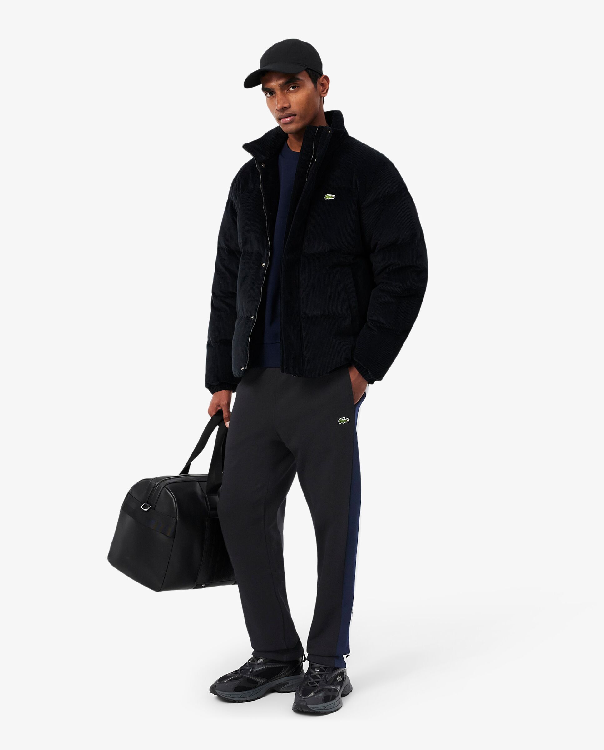 Pantalón de hombre de chándal de hombre con bloques de color en blanco - Lacoste - Negro Negro-4