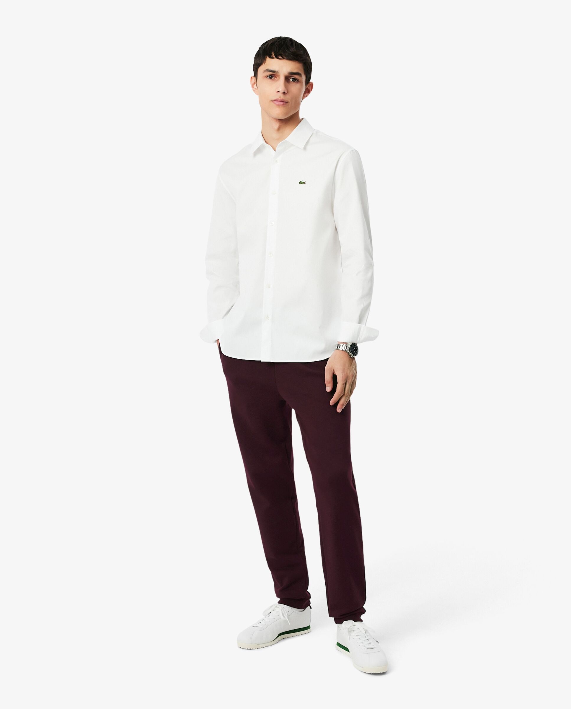 Pantalón de hombre de chándal con ribete de logotipo - Lacoste - Marrón Marrón-1