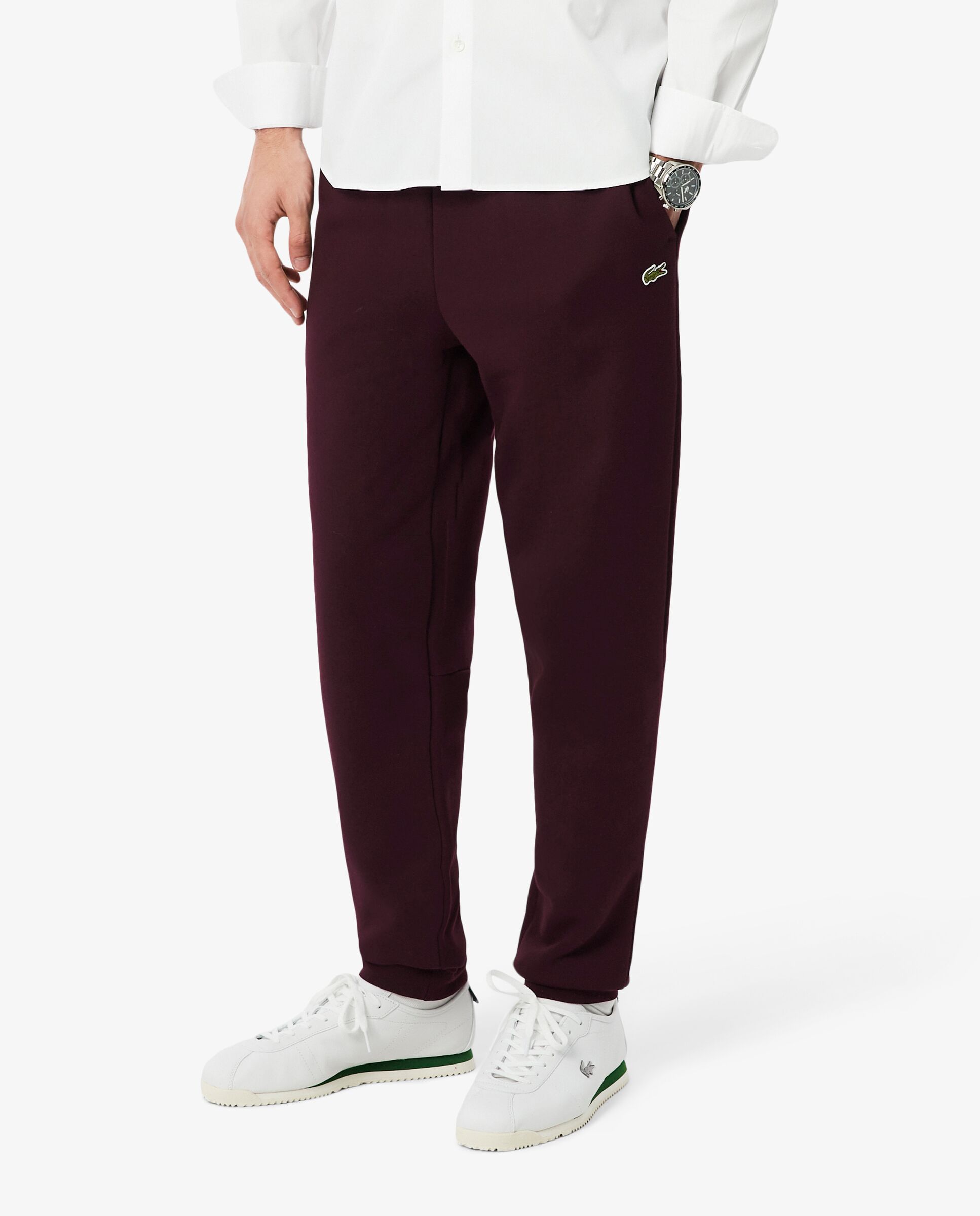 Pantalón de hombre de chándal con ribete de logotipo - Lacoste - Marrón Marrón-3