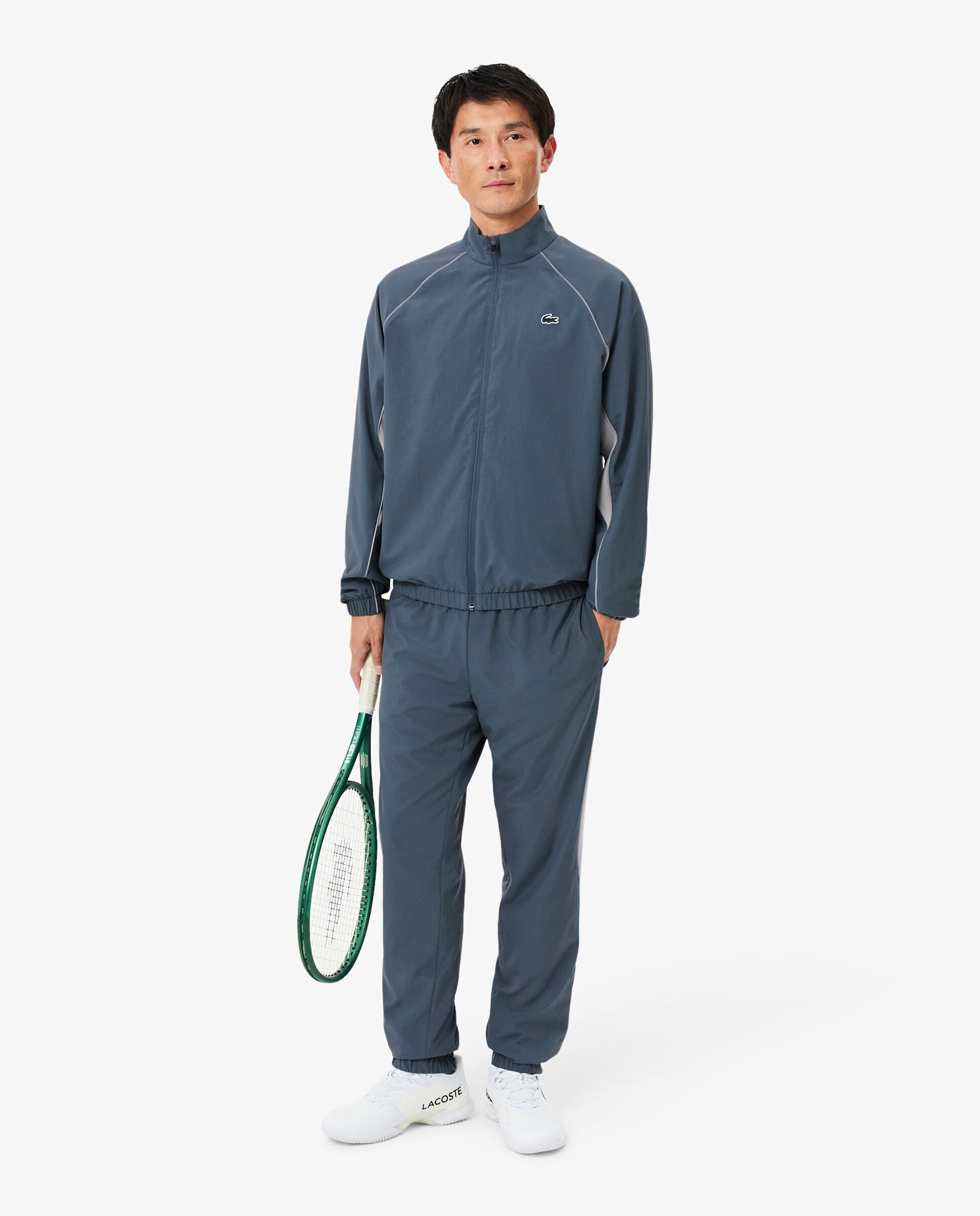 Chándal de hombre de tenis con ribete en contraste en negro - Lacoste - Gris Gris-1