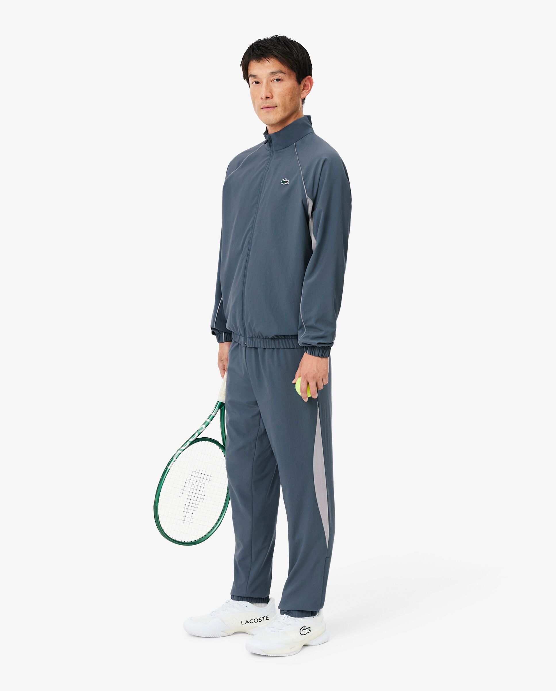 Chándal de hombre de tenis con ribete en contraste en negro - Lacoste - Gris Gris-4