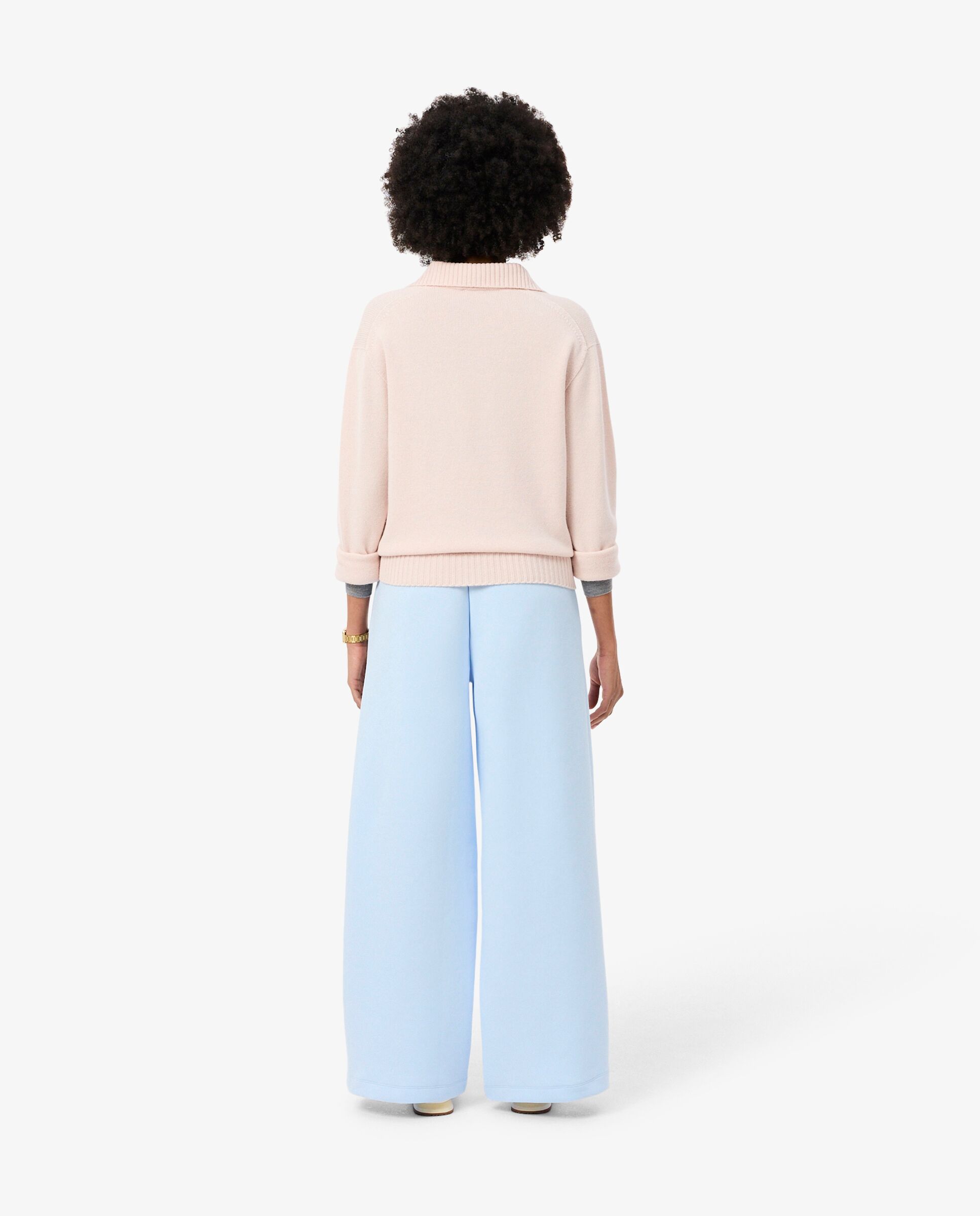 Pantalón de mujer de chándal de corte amplio de punto - Lacoste - Azul claro Azul claro-2