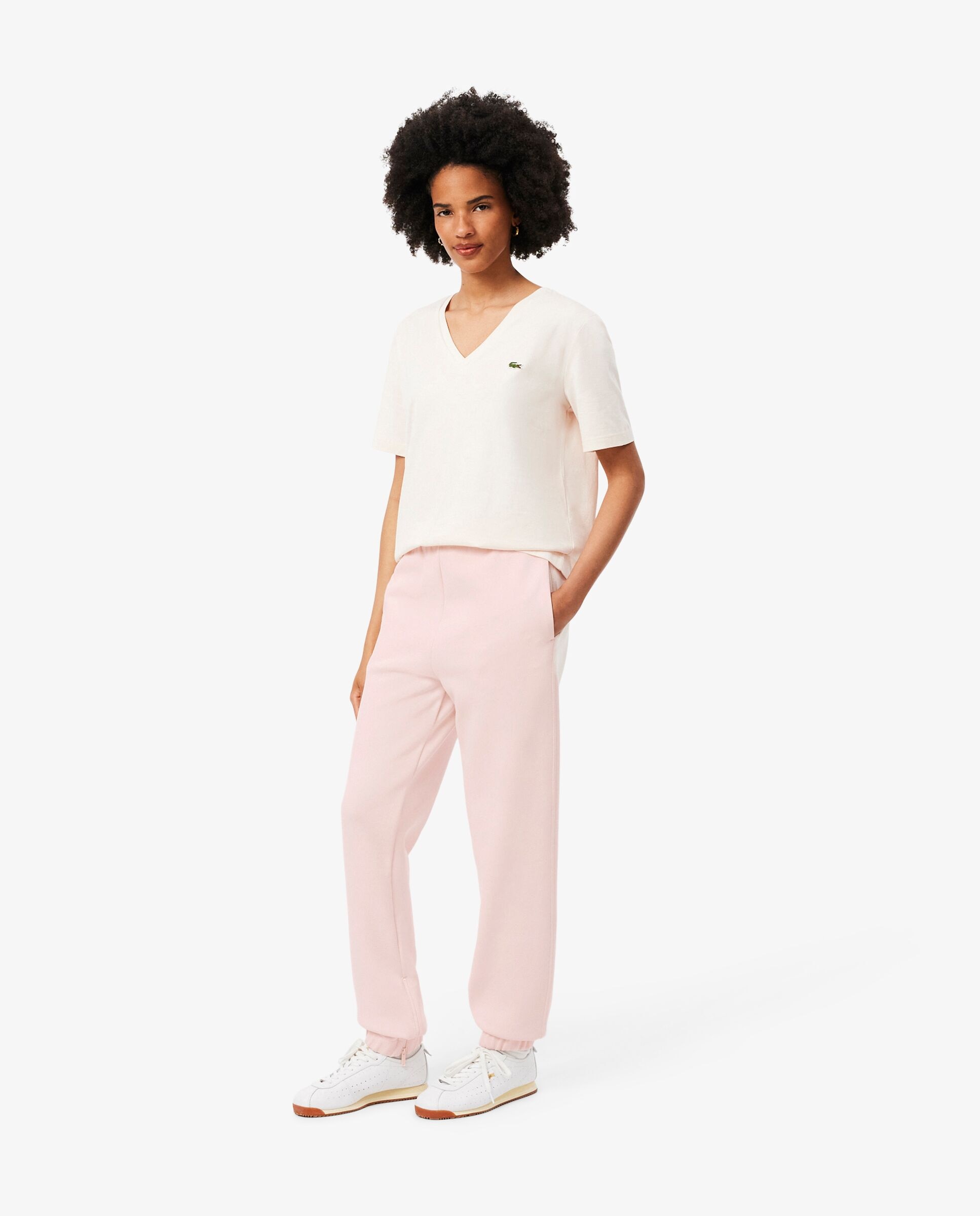 Pantalón de mujer de chándal de piqué - Lacoste - Rosa Rosa-1