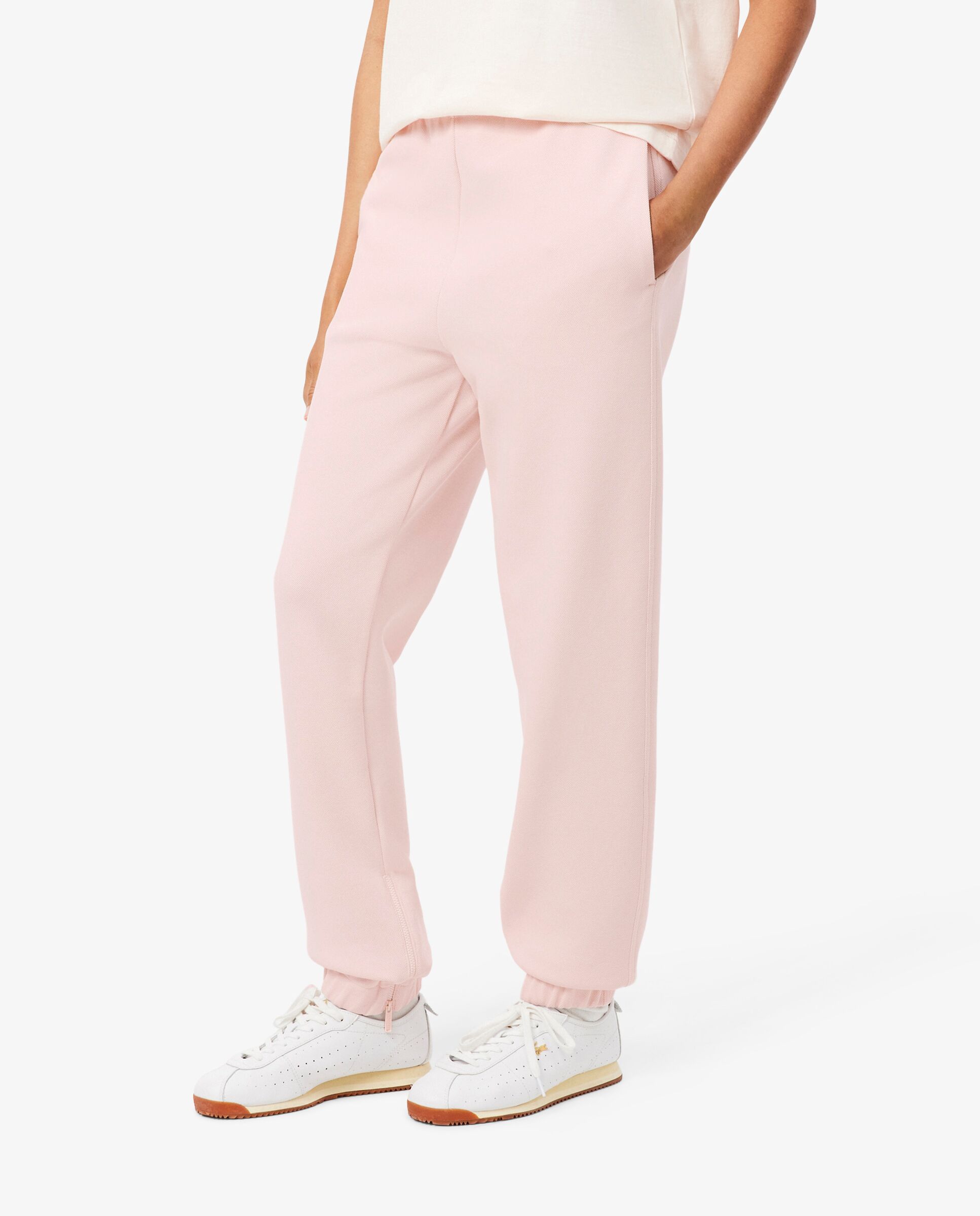 Pantalón de mujer de chándal de piqué - Lacoste - Rosa Rosa-3