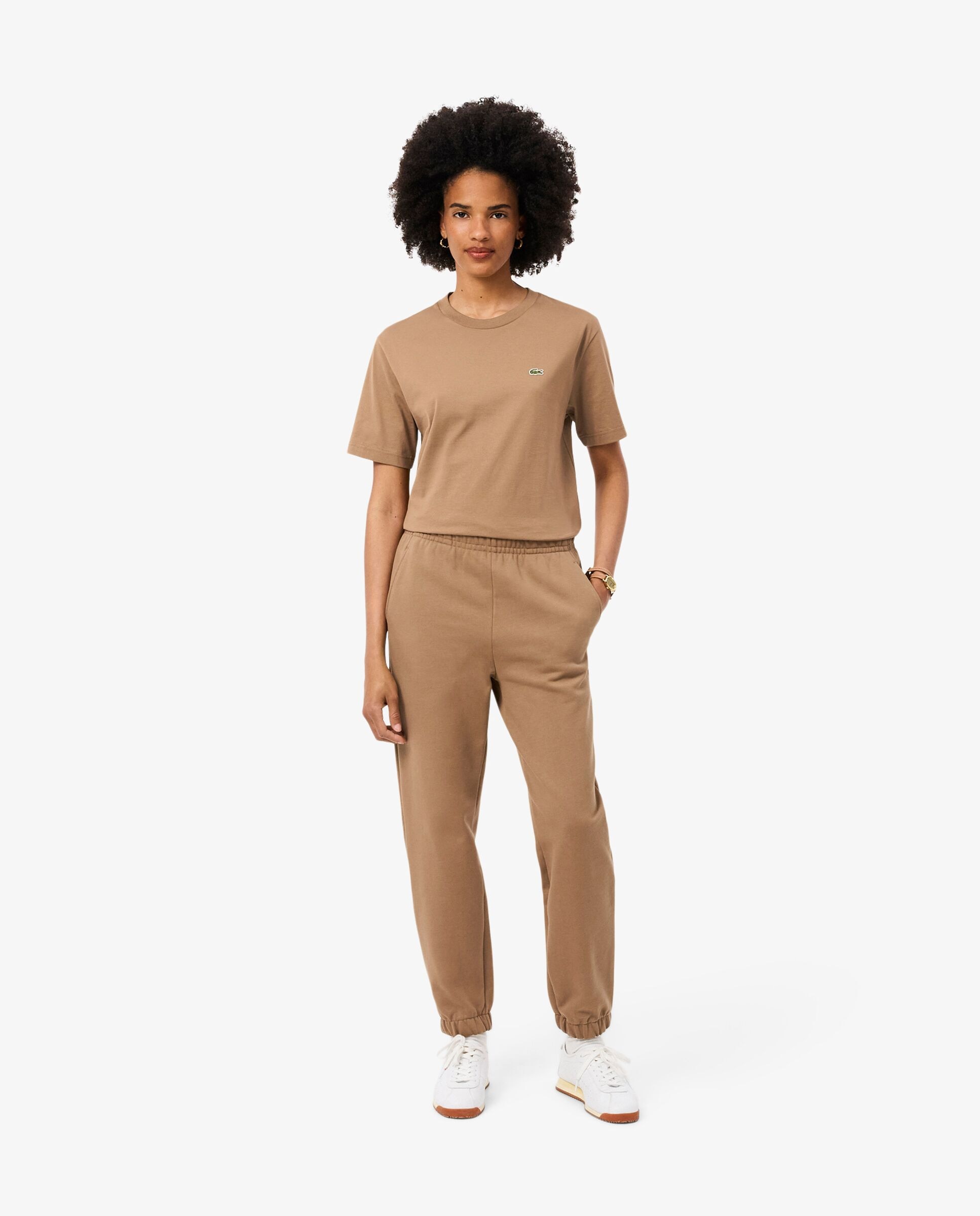 Pantalón de mujer de chándal de felpa - Lacoste - Marrón Marrón-1