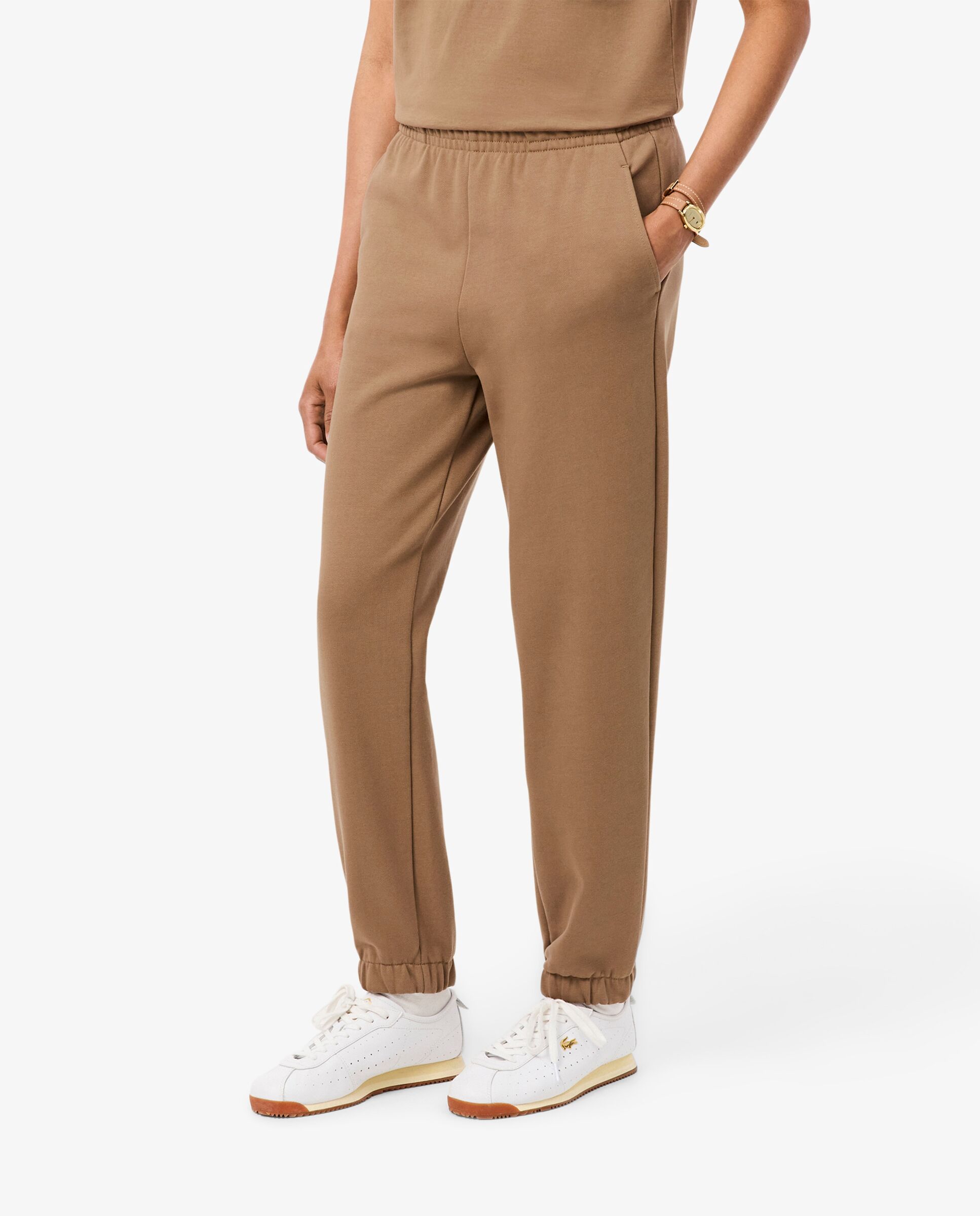 Pantalón de mujer de chándal de felpa - Lacoste - Marrón Marrón-3