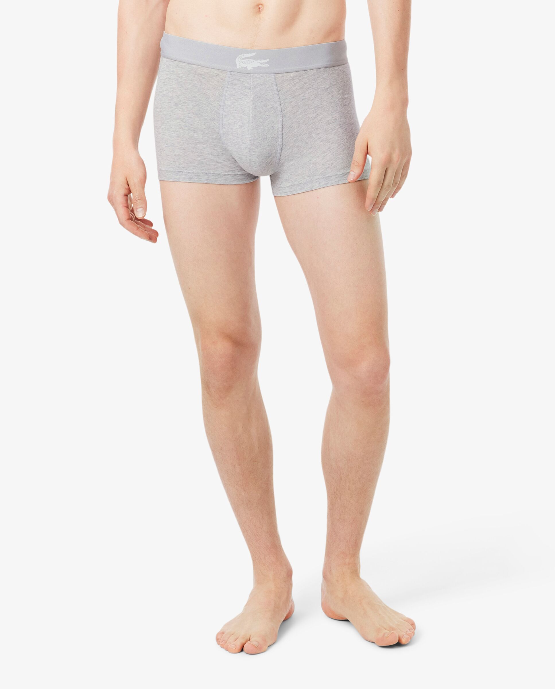 Pack de 3 calzoncillos de algodón con logo en la cintura - Lacoste - Gris claro Gris claro-3