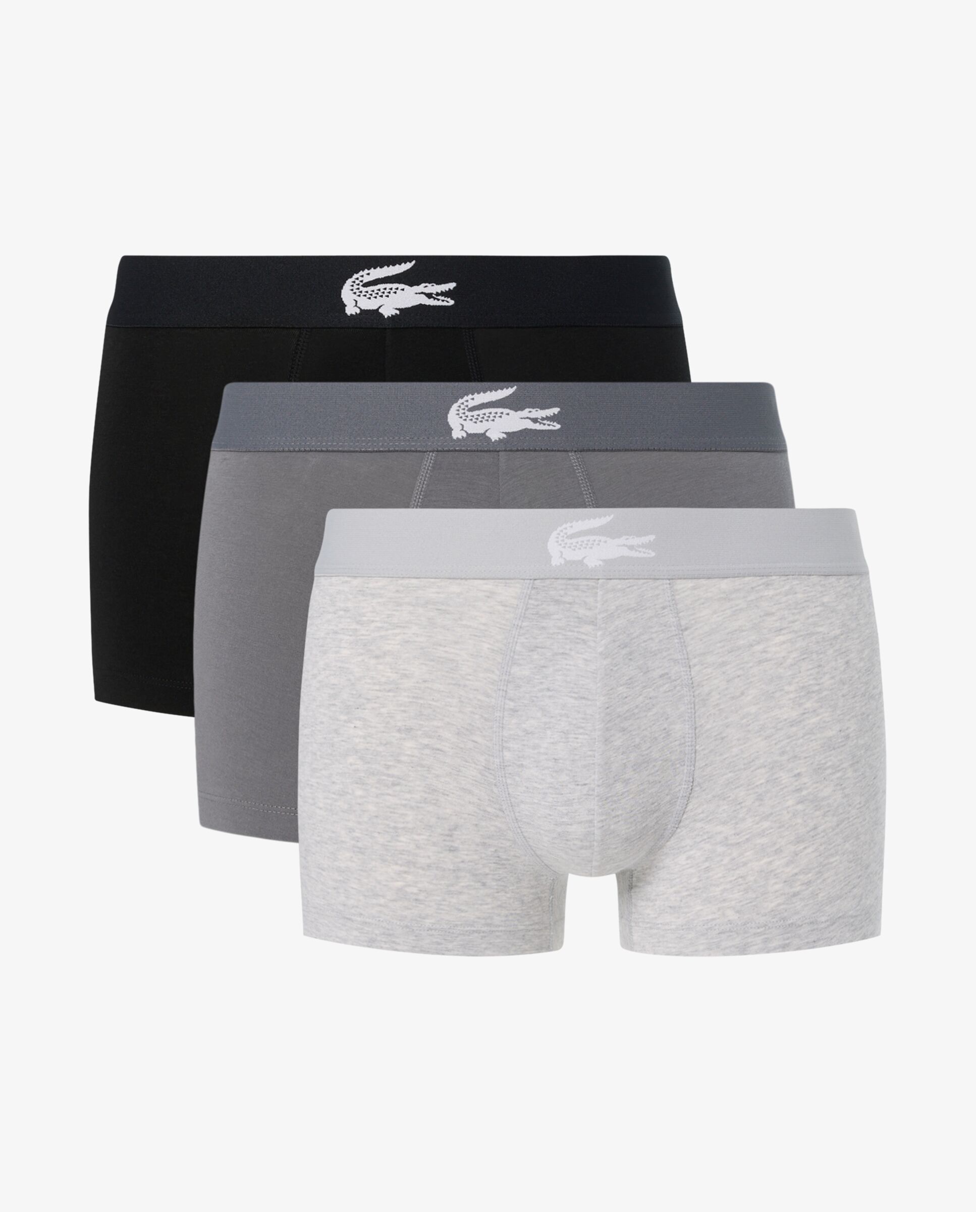 Pack de 3 calzoncillos de algodón con logo en la cintura - Lacoste - Gris claro Gris claro-6