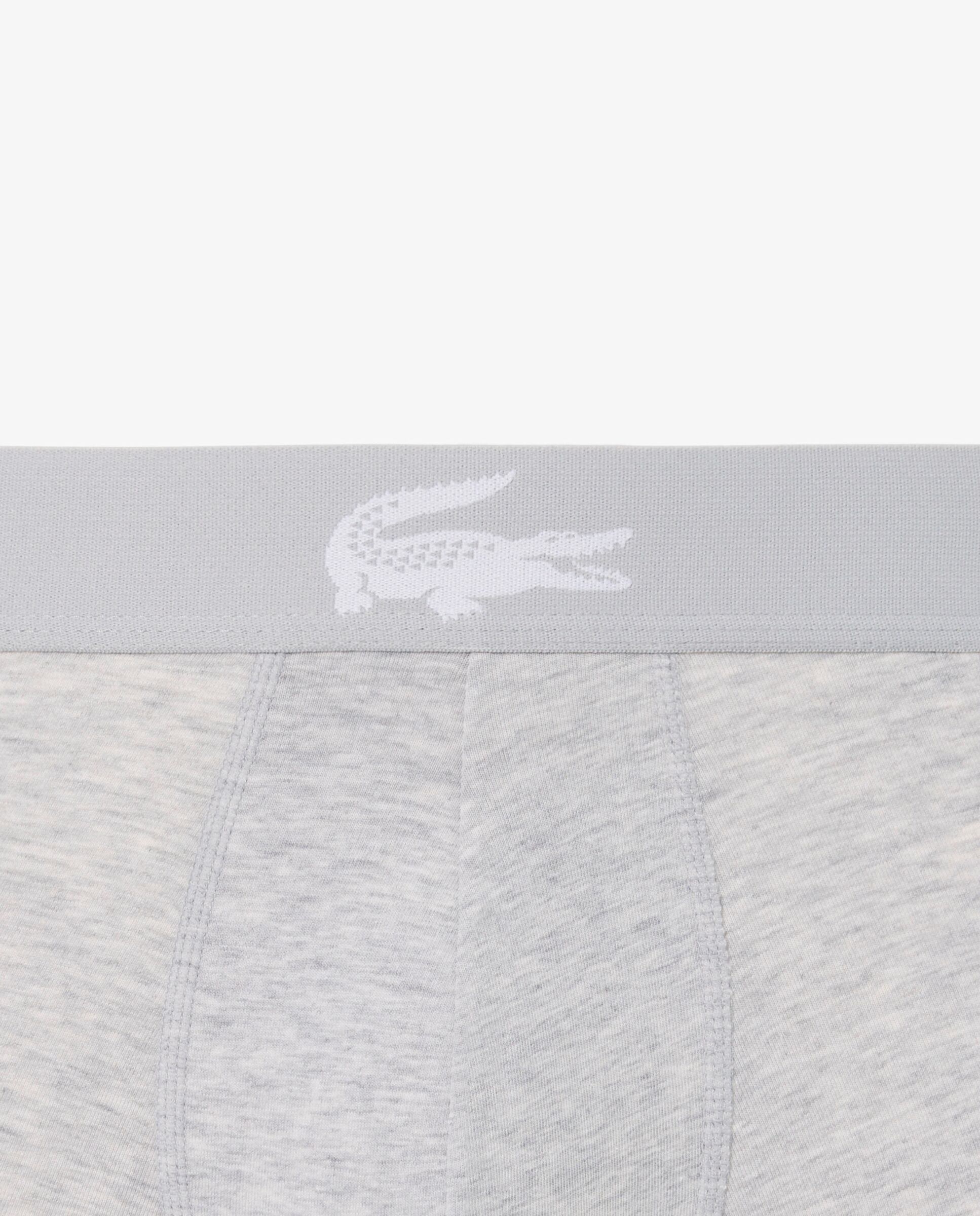 Pack de 3 calzoncillos de algodón con logo en la cintura - Lacoste - Gris claro Gris claro-5