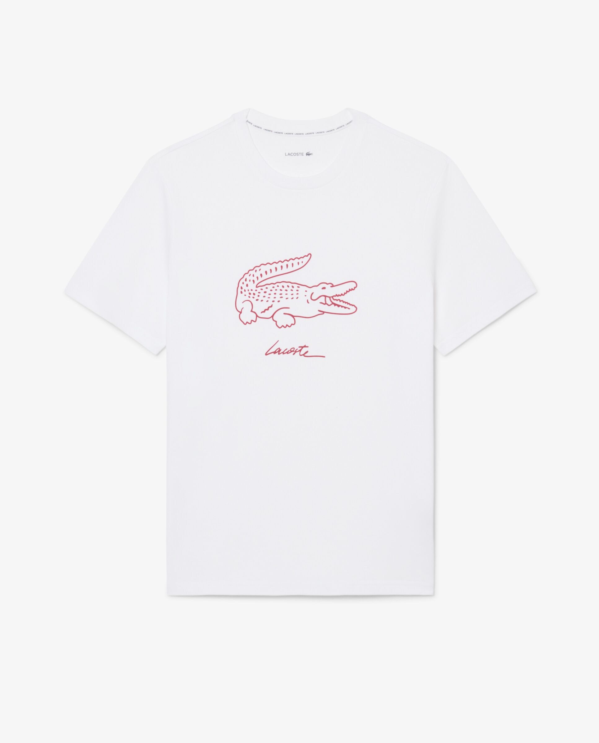 Camiseta de hombre de loungewear de algodón estampado en de manga corta - Lacoste - Blanco Blanco-6
