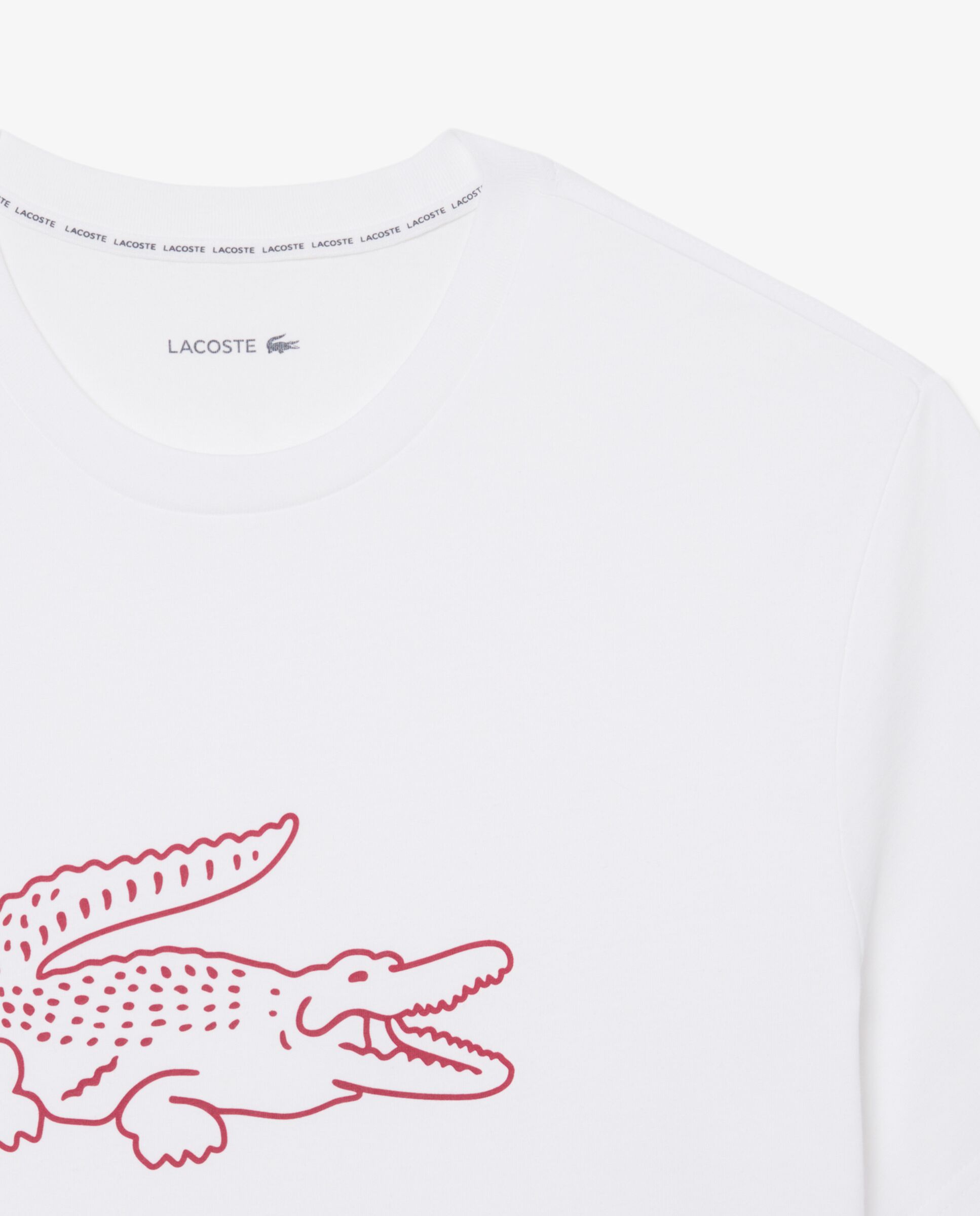 Camiseta de hombre de loungewear de algodón estampado en de manga corta - Lacoste - Blanco Blanco-5