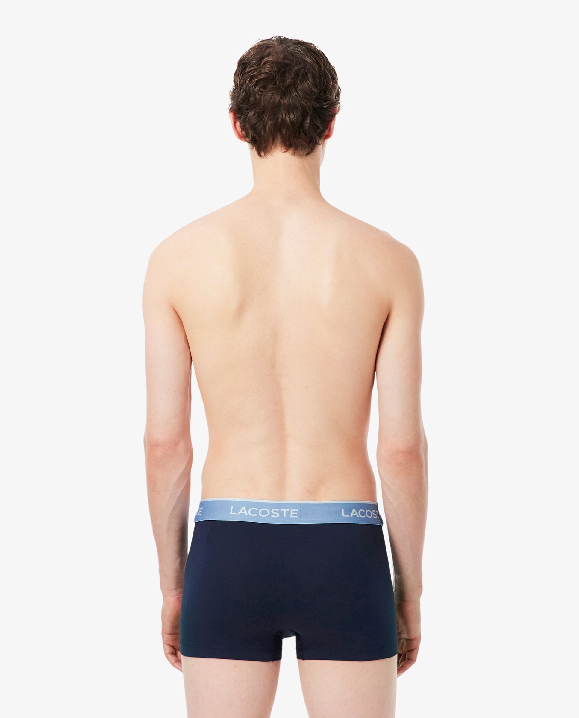 Pack de 3 calzoncillos de algodón elástico con logo en la cintura - Azul claro Azul claro-2