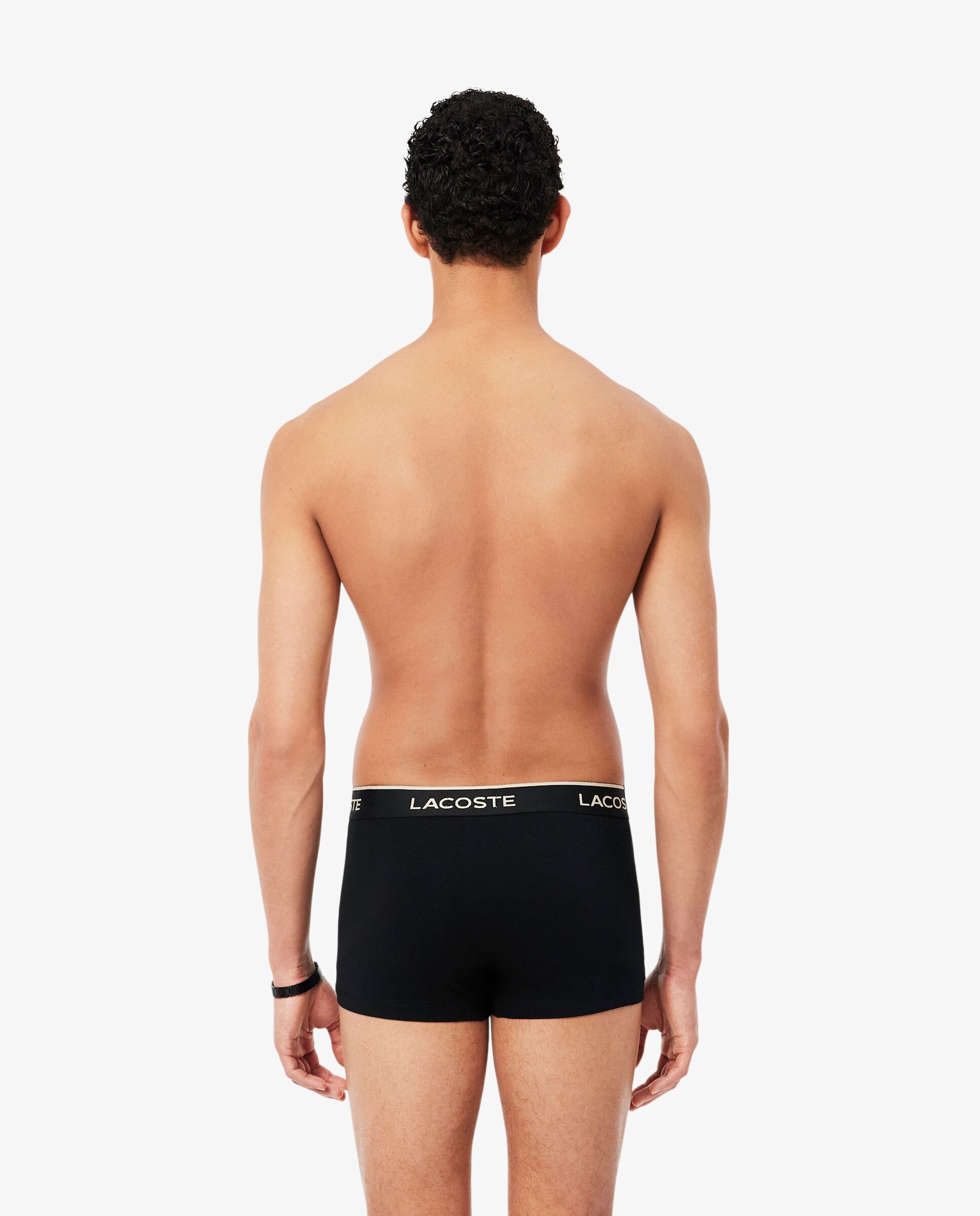 Pack de 3 calzoncillos de algodón elástico con logo en la cintura - Lacoste - Naranja Naranja-2