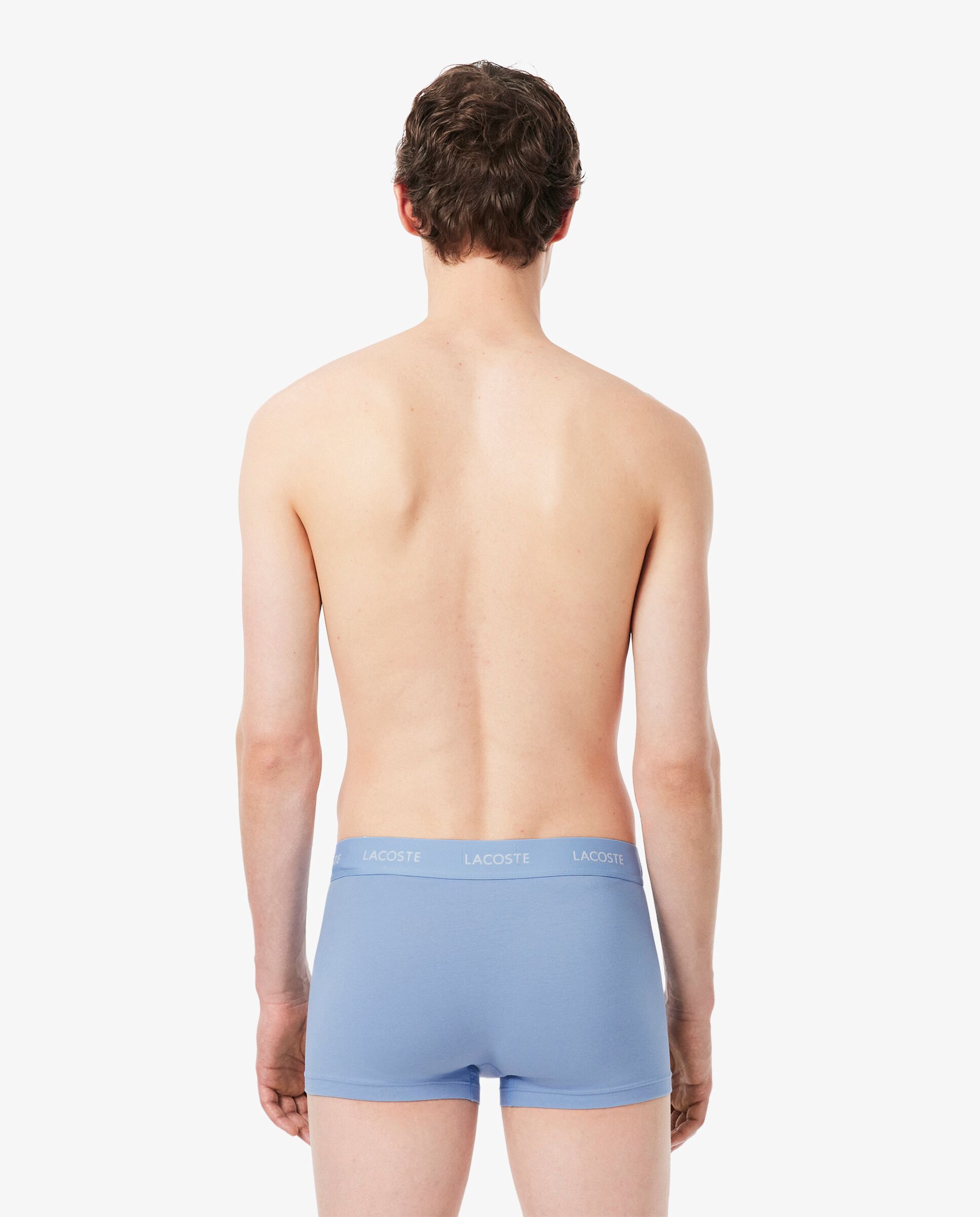 Pack de hombre de 3 calzoncillos de hombre tipo bóxer de hombre elásticos de la marca en azul - Lacoste - Azul claro Azul claro-2