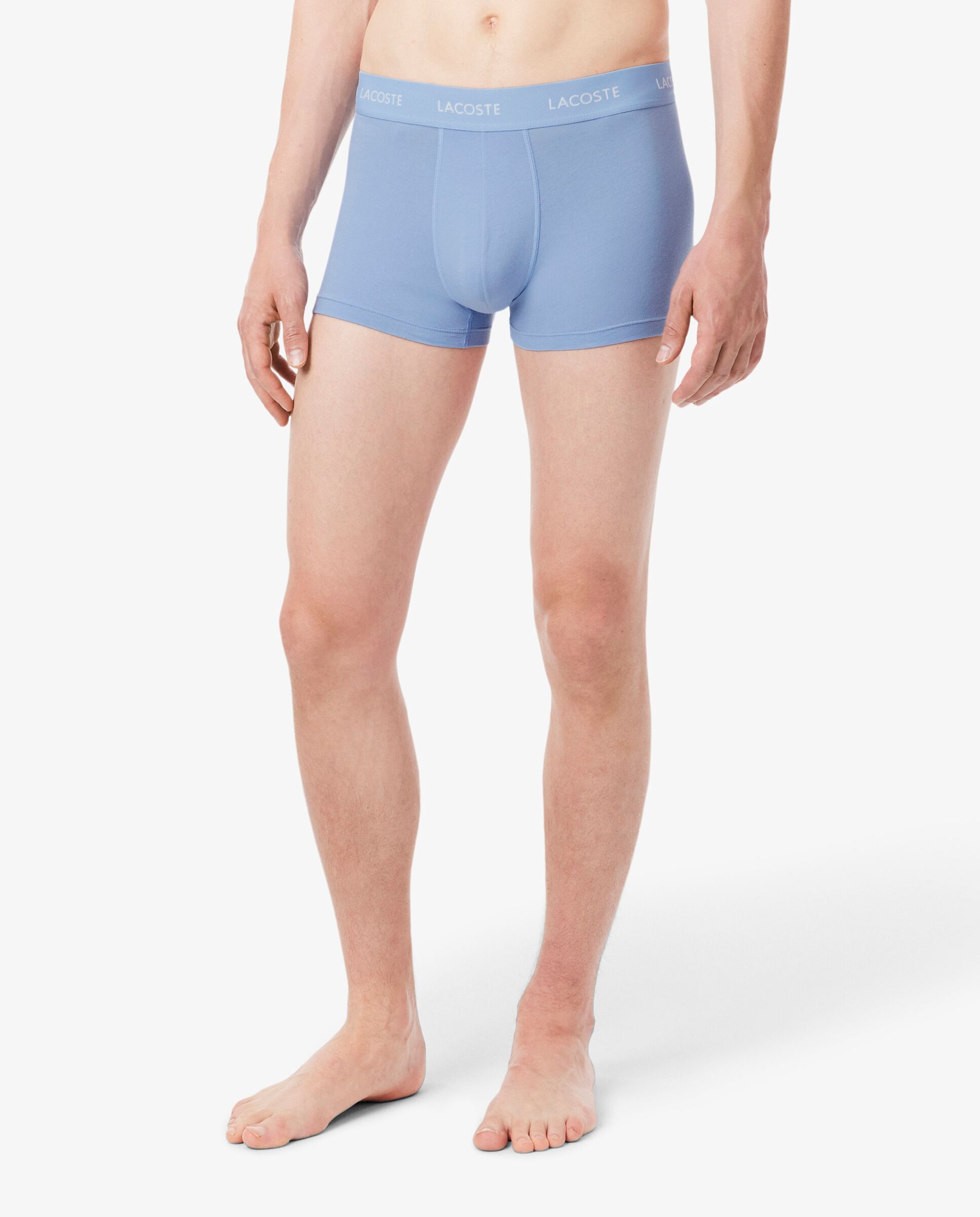 Pack de hombre de 3 calzoncillos de hombre tipo bóxer de hombre elásticos de la marca en azul - Lacoste - Azul claro Azul claro-3