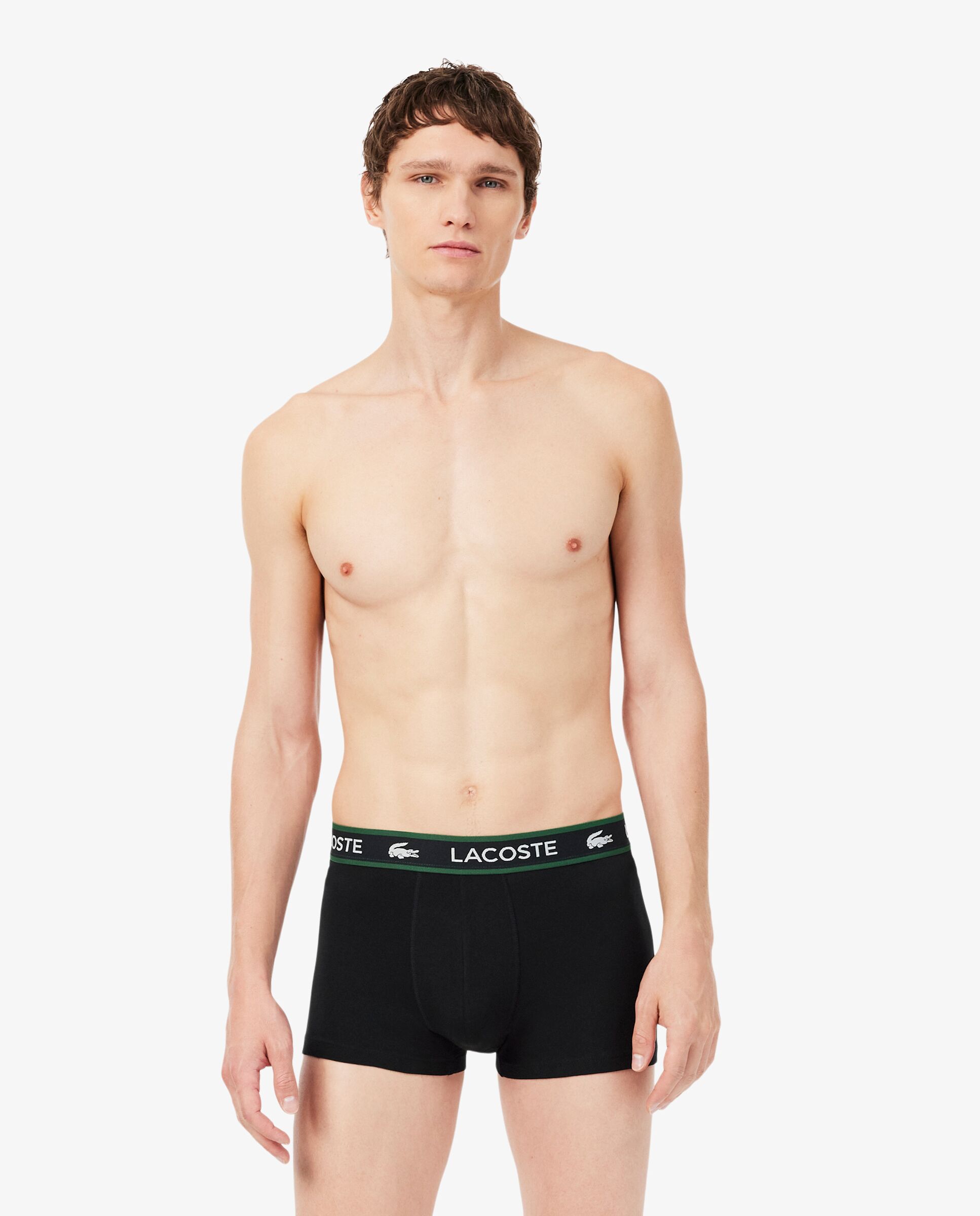 Pack de hombre de 3 calzoncillos de hombre bóxer de hombre de la marca de punto jersey de hombre elástico en - Lacoste - Negro Negro-1
