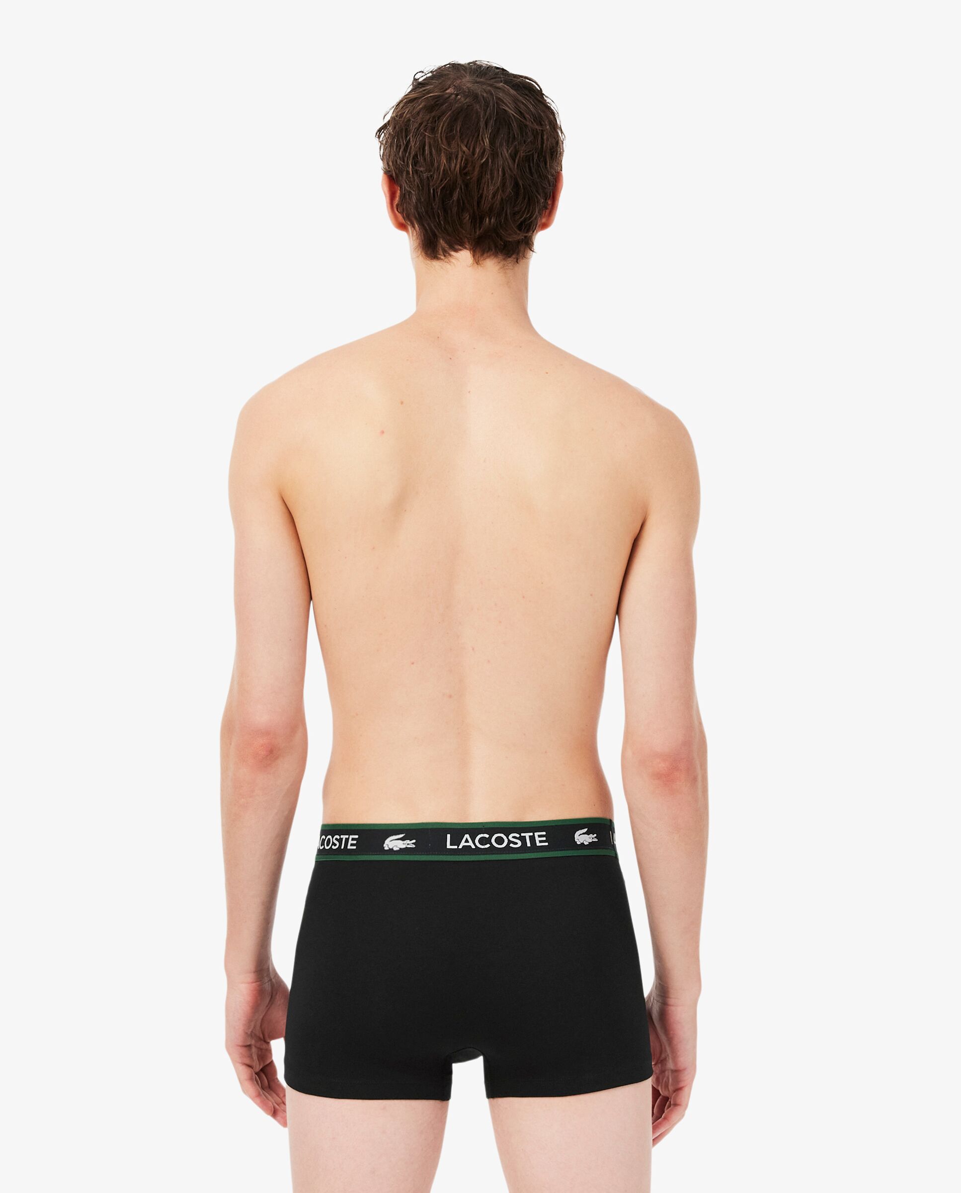 Pack de hombre de 3 calzoncillos de hombre bóxer de hombre de la marca de punto jersey de hombre elástico en - Lacoste - Negro Negro-2