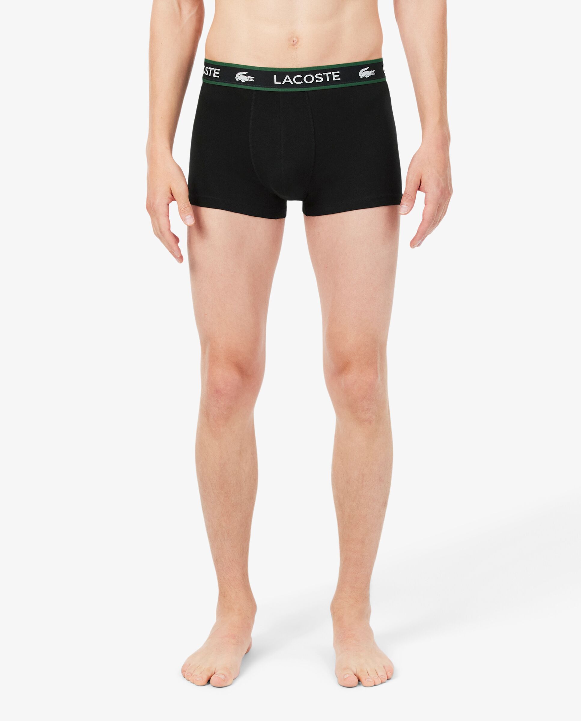 Pack de hombre de 3 calzoncillos de hombre bóxer de hombre de la marca de punto jersey de hombre elástico en - Lacoste - Negro Negro-3