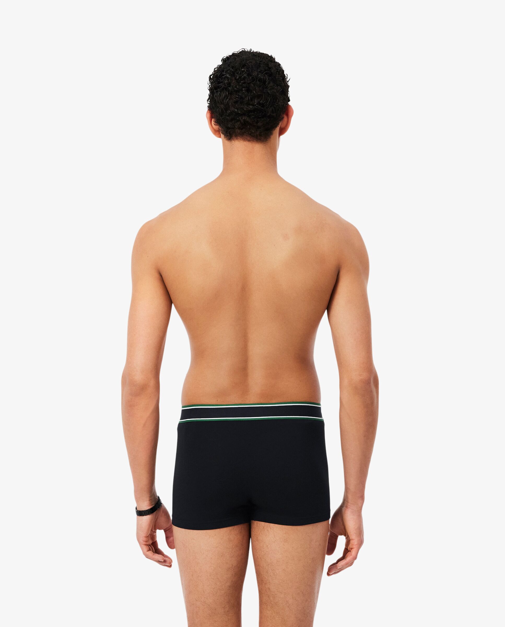 Pack de hombre de 3 calzoncillos de hombre de algodón elástico en - Lacoste - Negro Negro-2