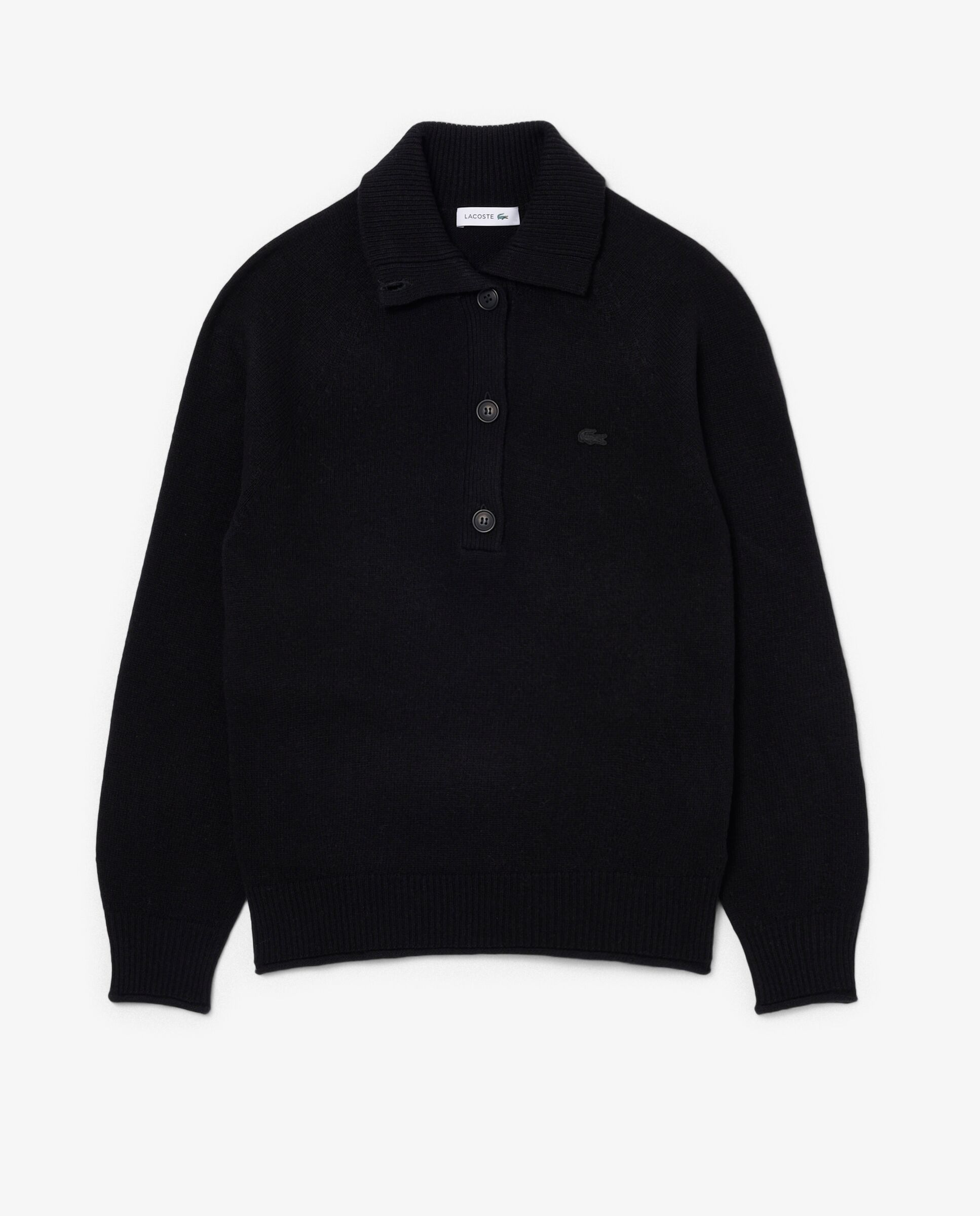 De cuello alto de lana cardada en marrón - Lacoste - Negro Negro-6