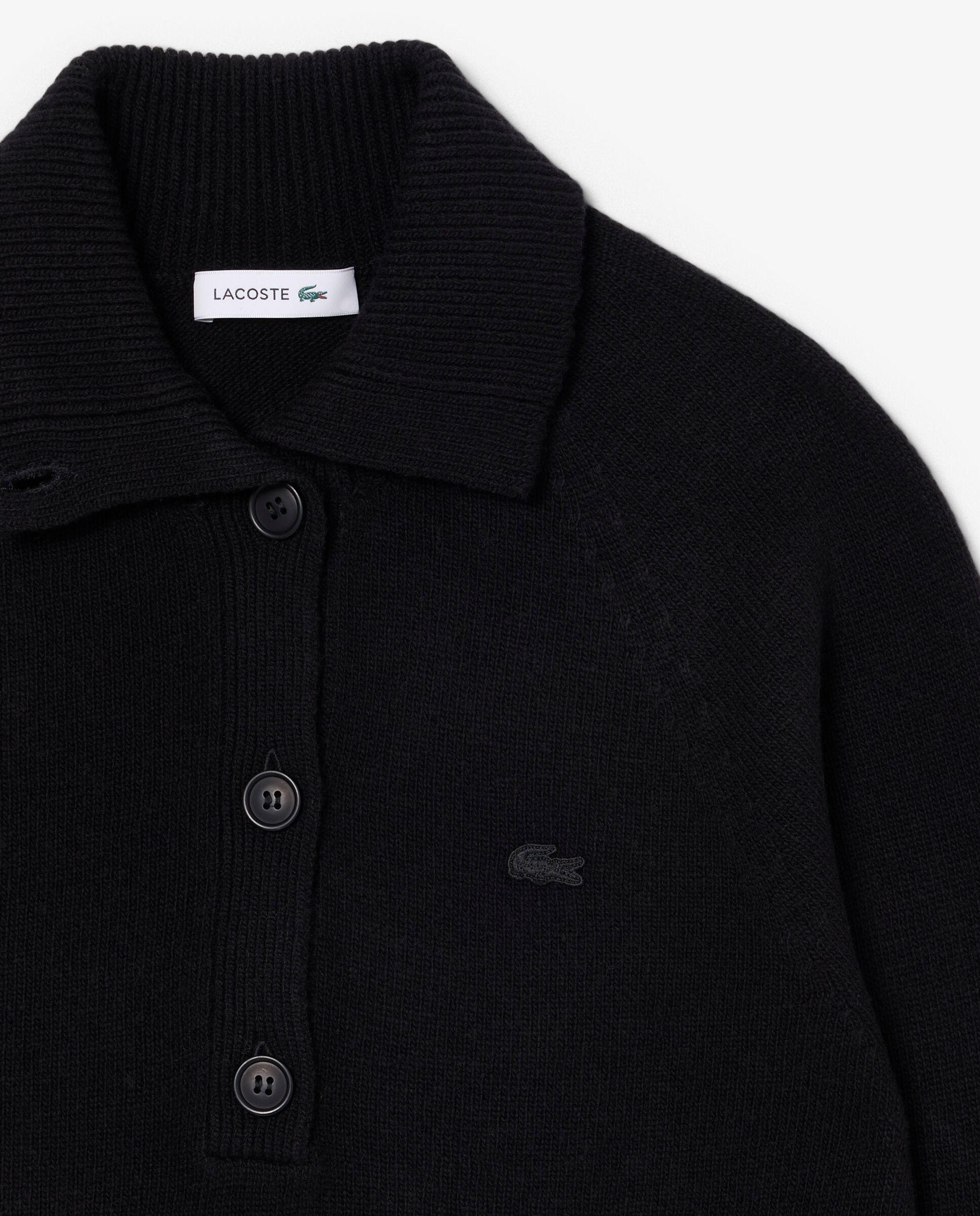 De cuello alto de lana cardada en marrón - Lacoste - Negro Negro-5